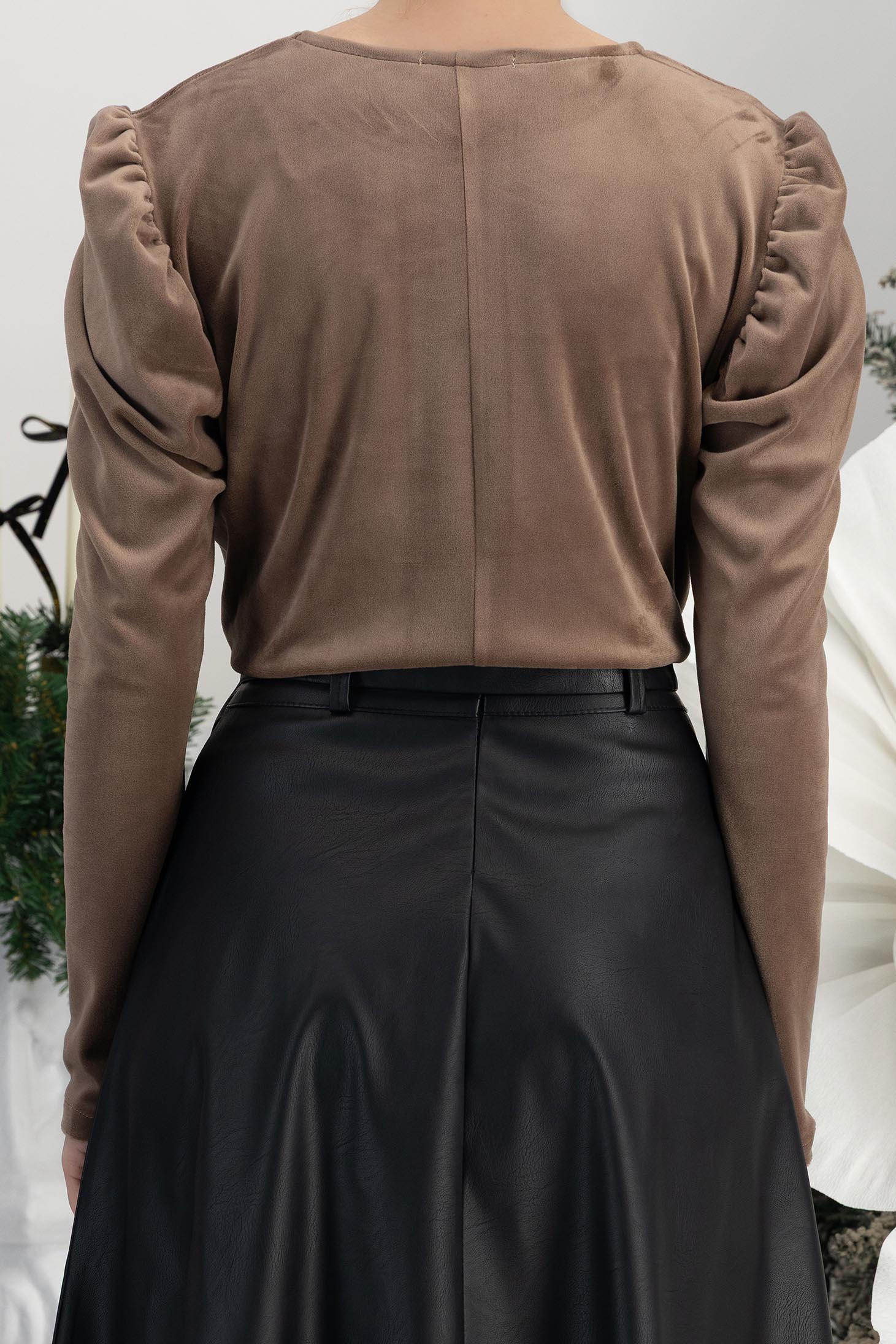 StarShinerS bež bluza za žene baršun 6 - StarShinerS.hr