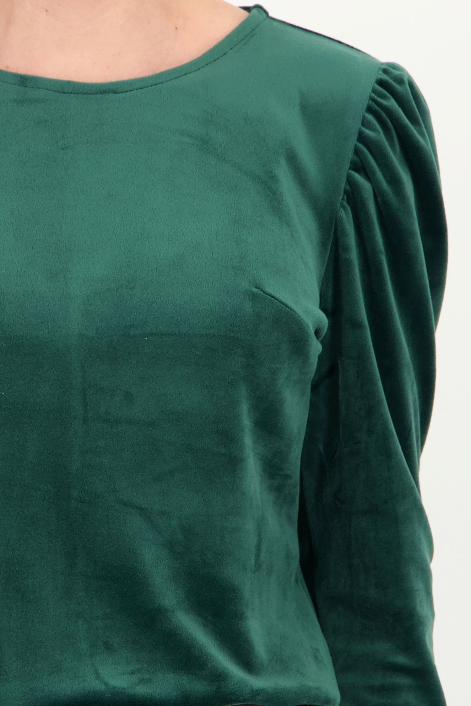 Bluza verde din catifea larg 3 - StarShinerS.ro