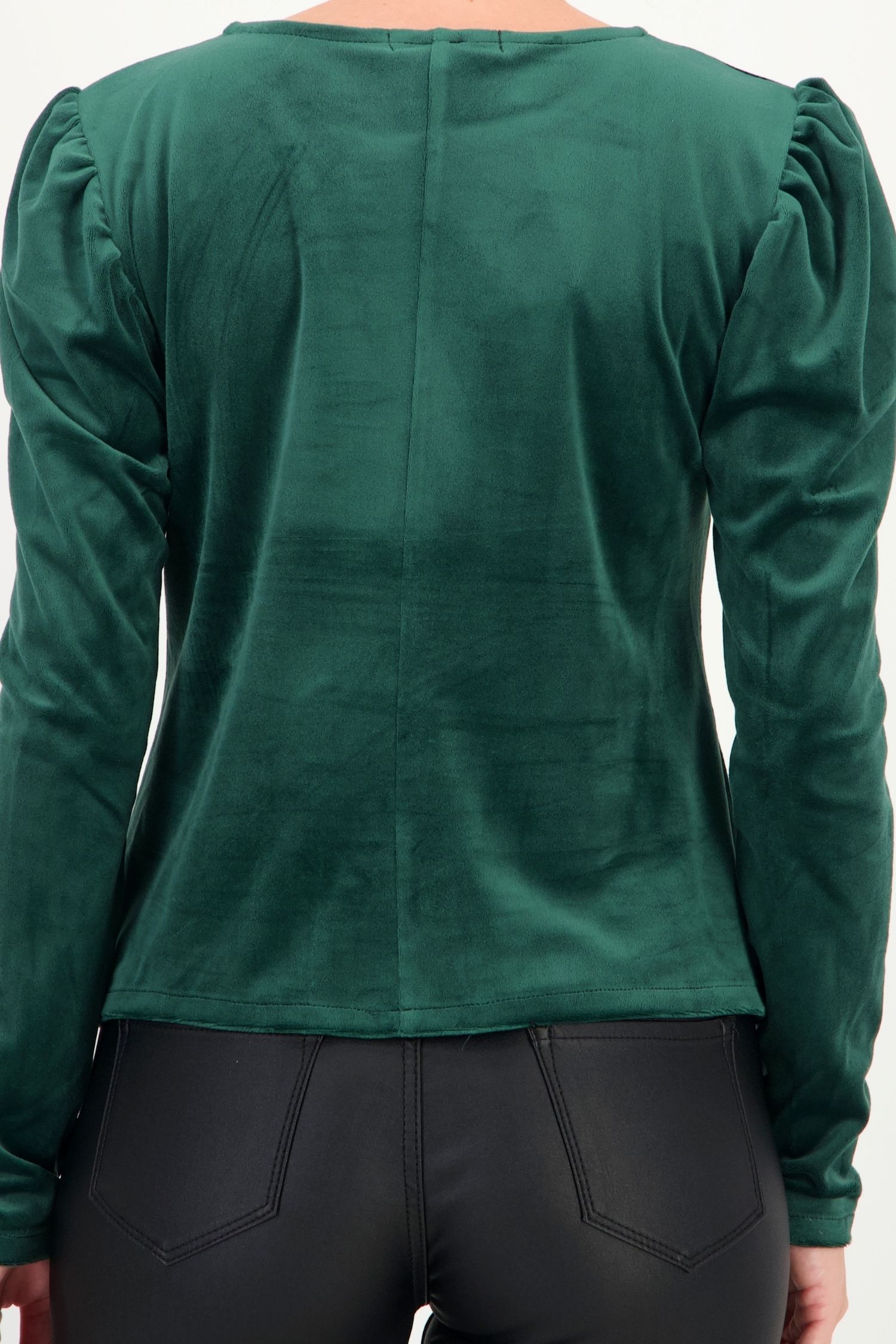 Bluza verde din catifea larg 5 - StarShinerS.ro