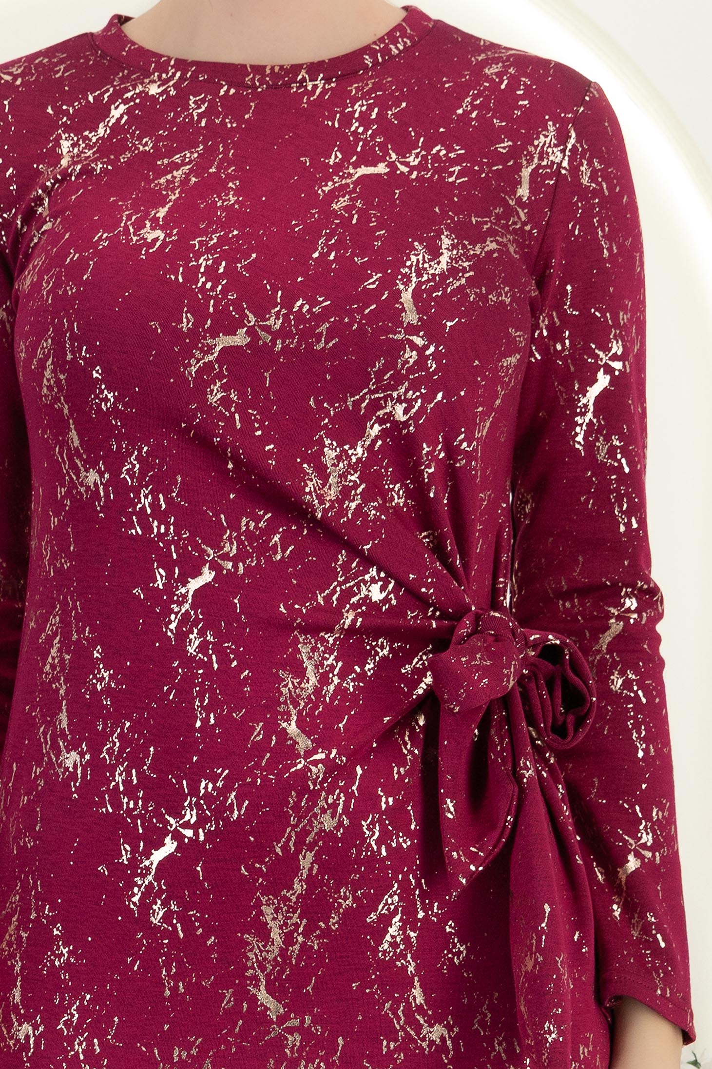 Rochie modal roz midi cu un croi drept crapata pe picior - StarShinerS 4 - StarShinerS.ro