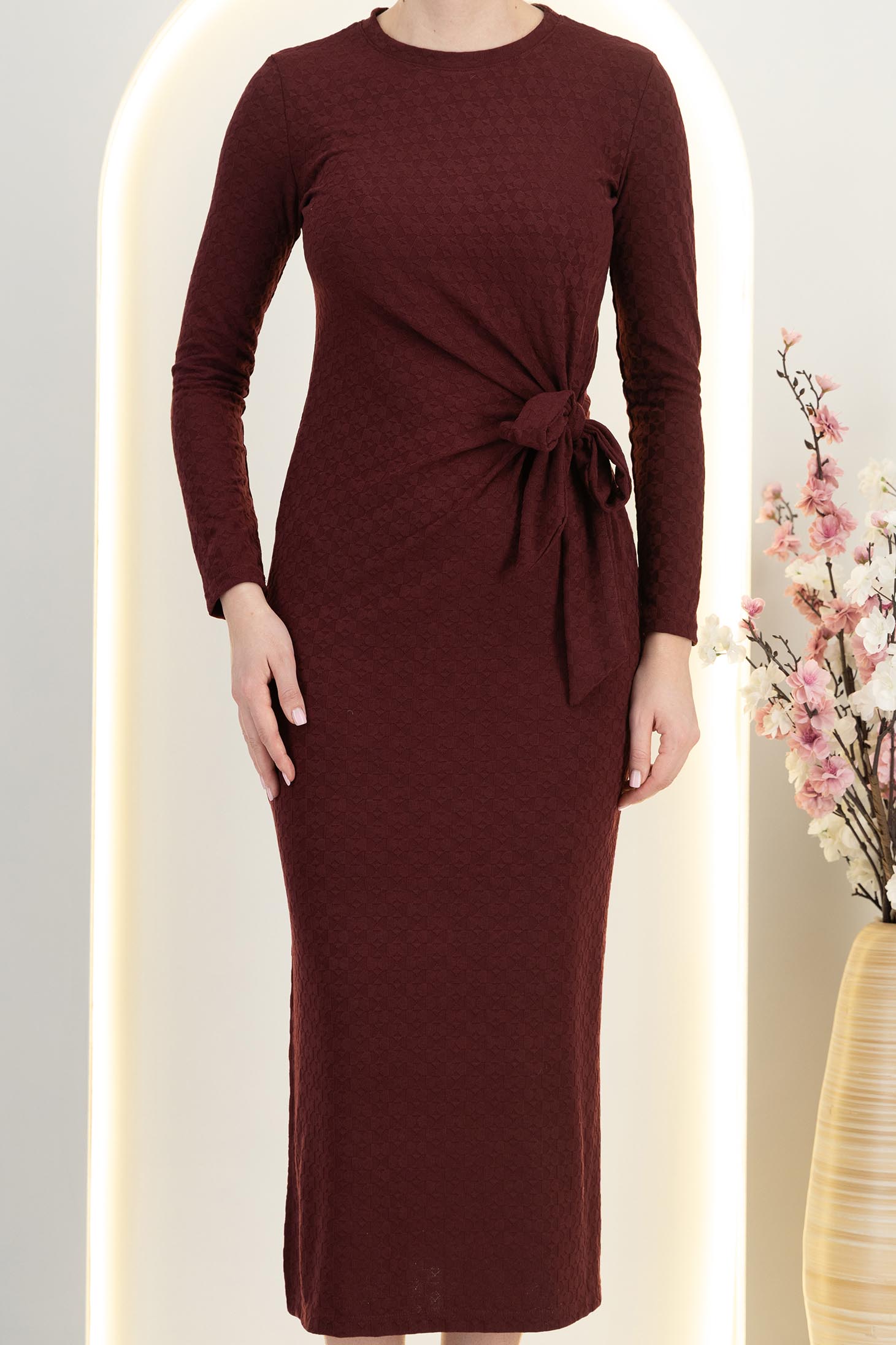 Rochie tricotata visinie midi tip creion crapata pe picior - StarShinerS 5 - StarShinerS.ro