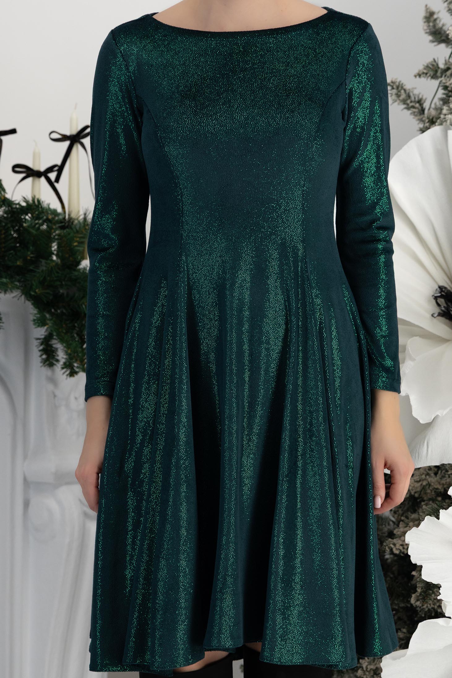 StarShinerS zelen haljina kratak baršun cloche 6 - StarShinerS.hr