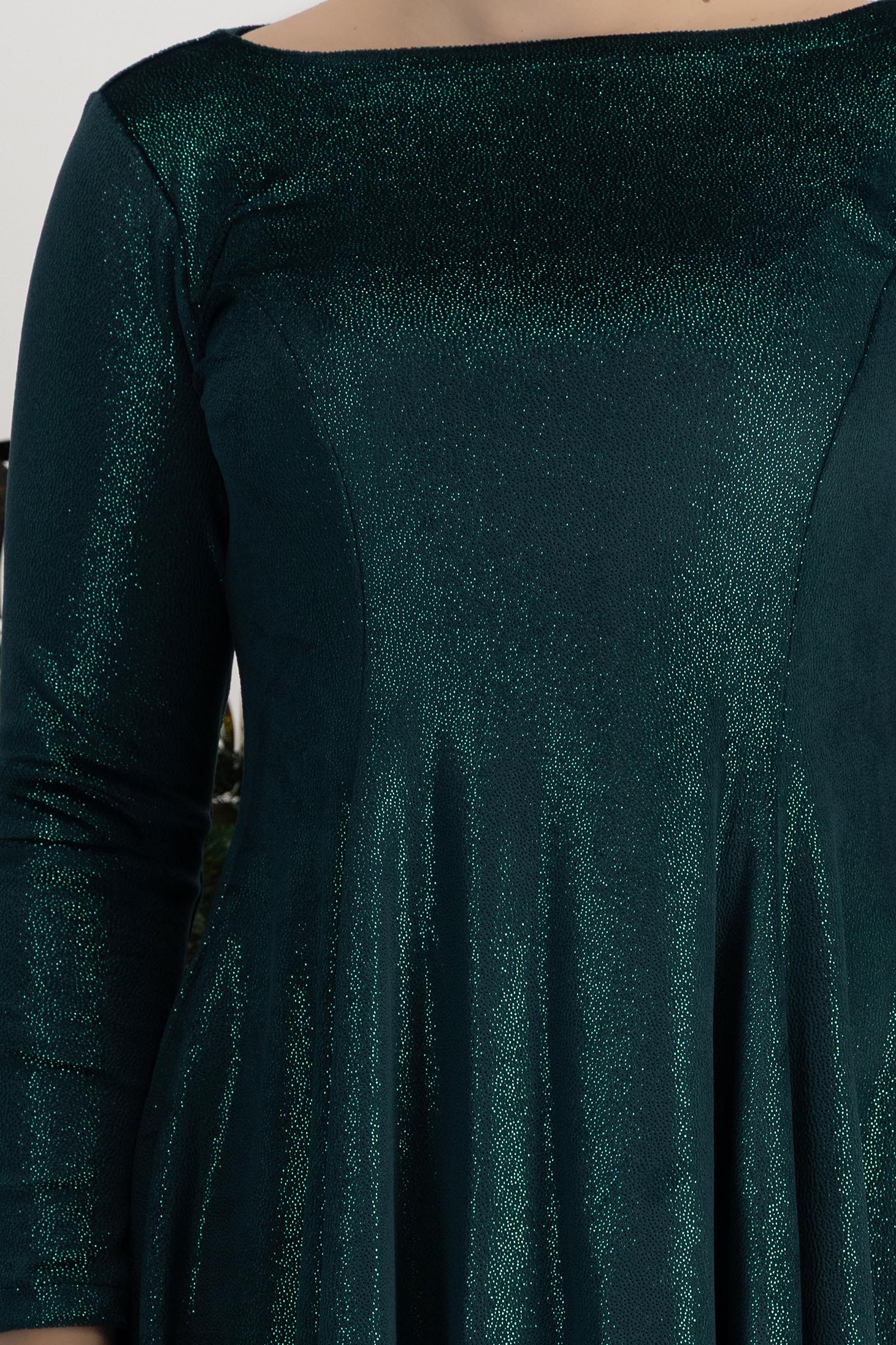 Zöld ruha - StarShinerS bársony rövid harang 4 - StarShinerS.hu