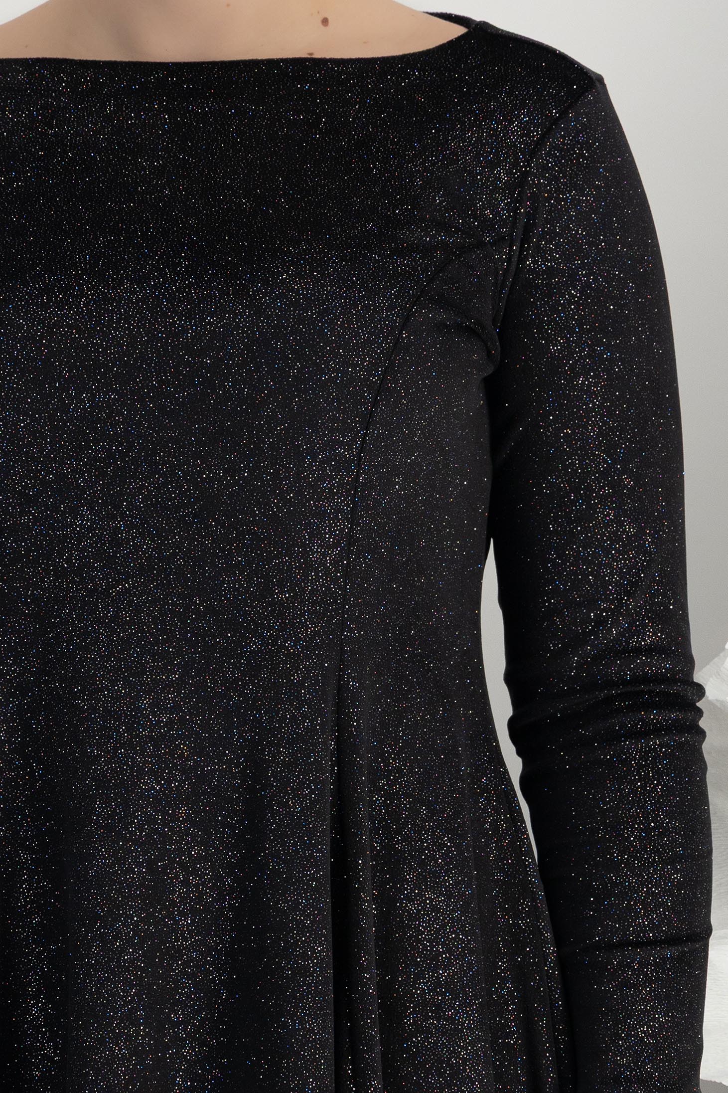 Rochie din catifea neagra scurta in clos cu sclipici - StarShinerS 4 - StarShinerS.ro