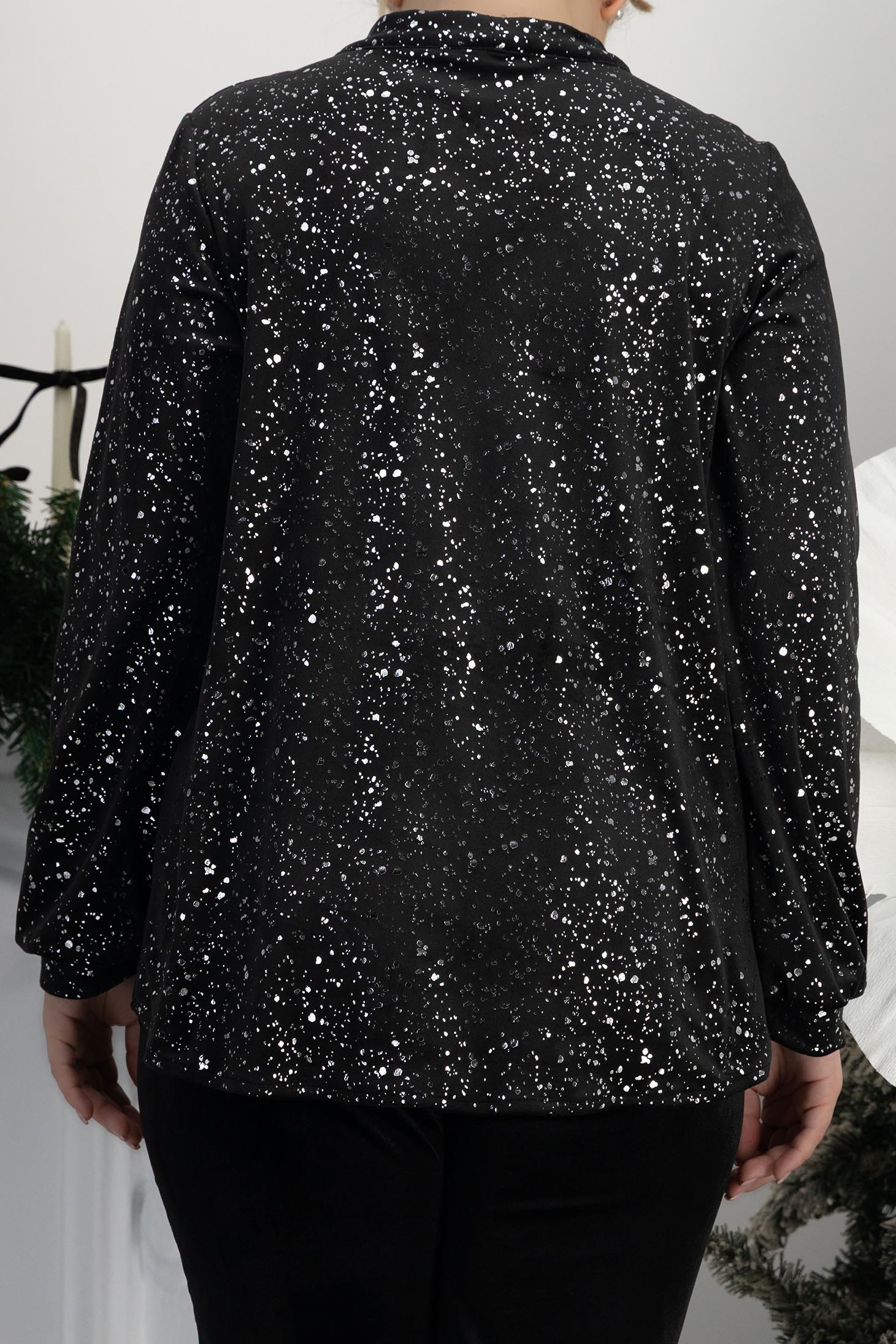 StarShinerS srebro bluza za žene baršun širok 6 - StarShinerS.hr