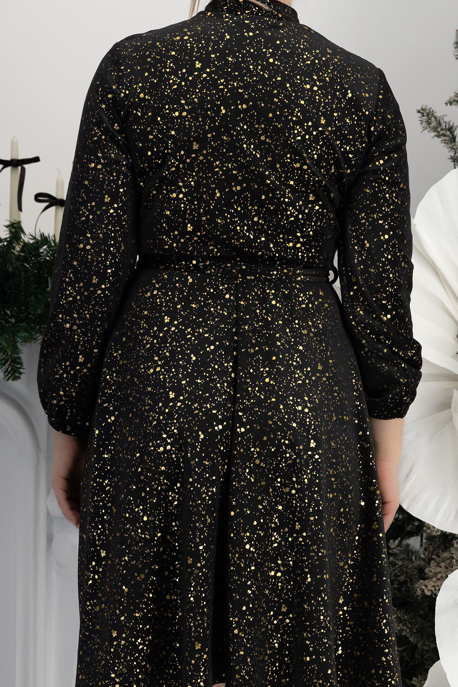 StarShinerS crno haljina baršun clos s elastičnom u struku 6 - StarShinerS.hr