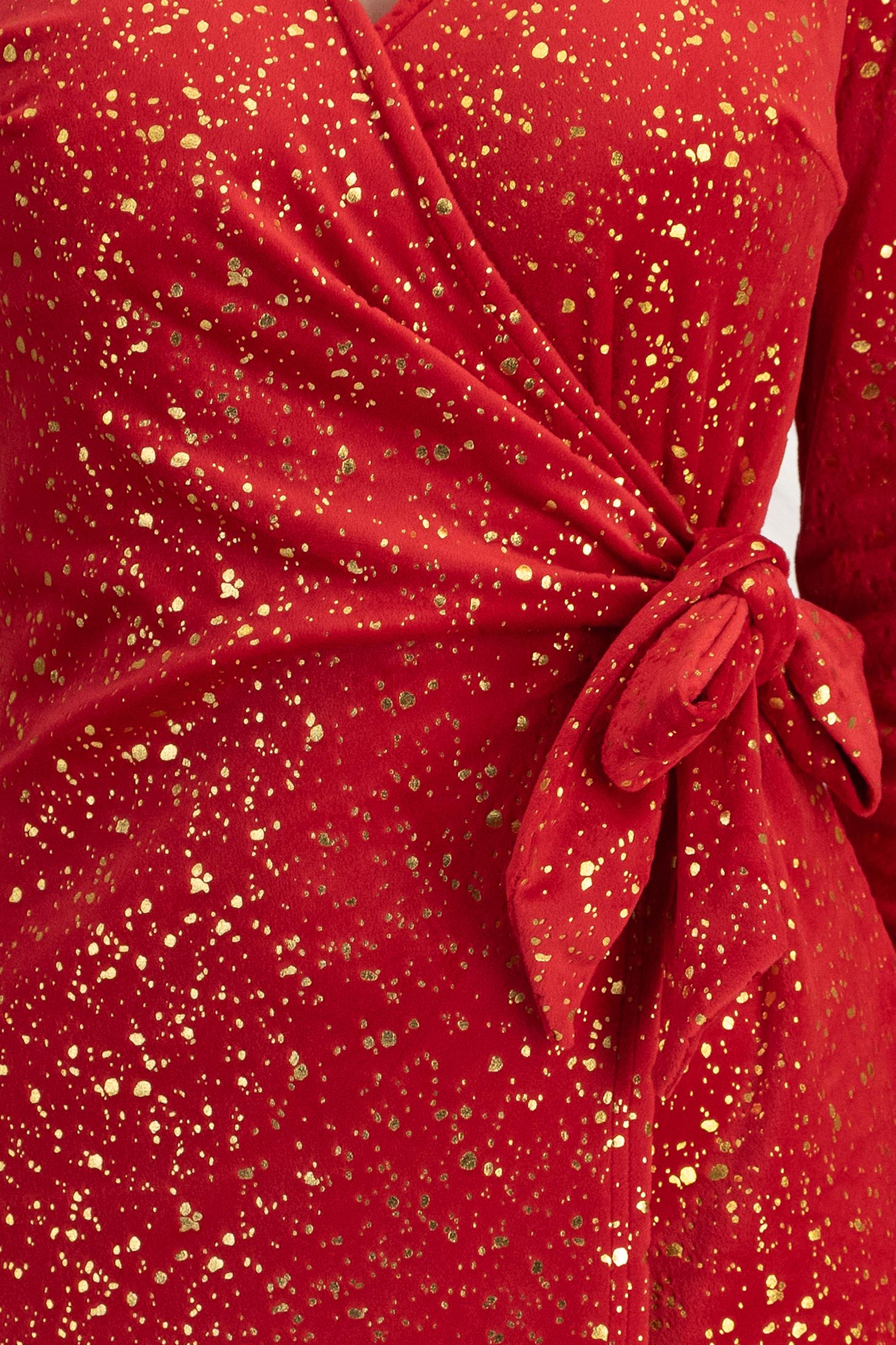 Piros ruha - StarShinerS rövid ceruza bársony 4 - StarShinerS.hu