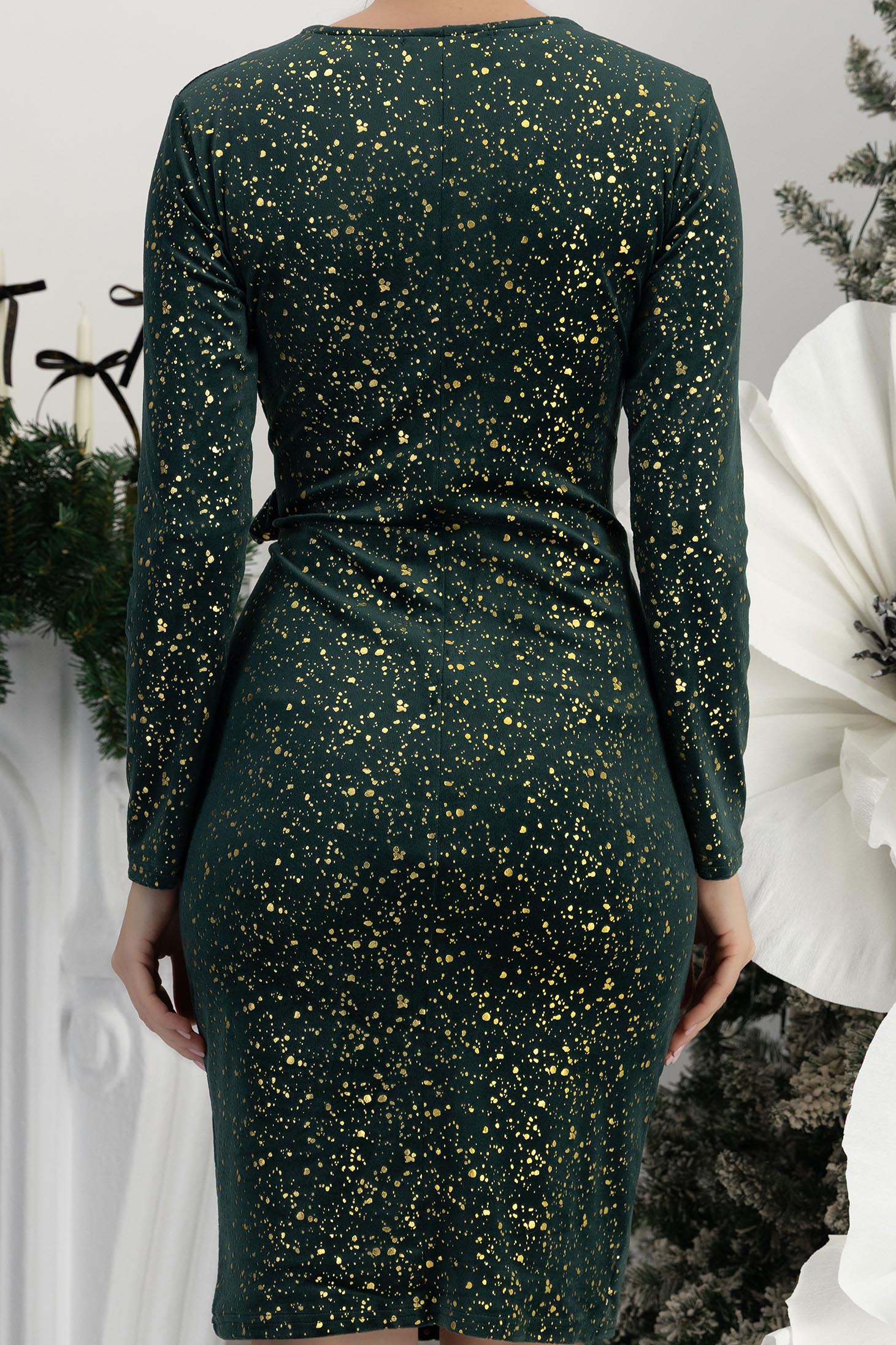 Zöld ruha - StarShinerS rövid ceruza bársony 6 - StarShinerS.hu