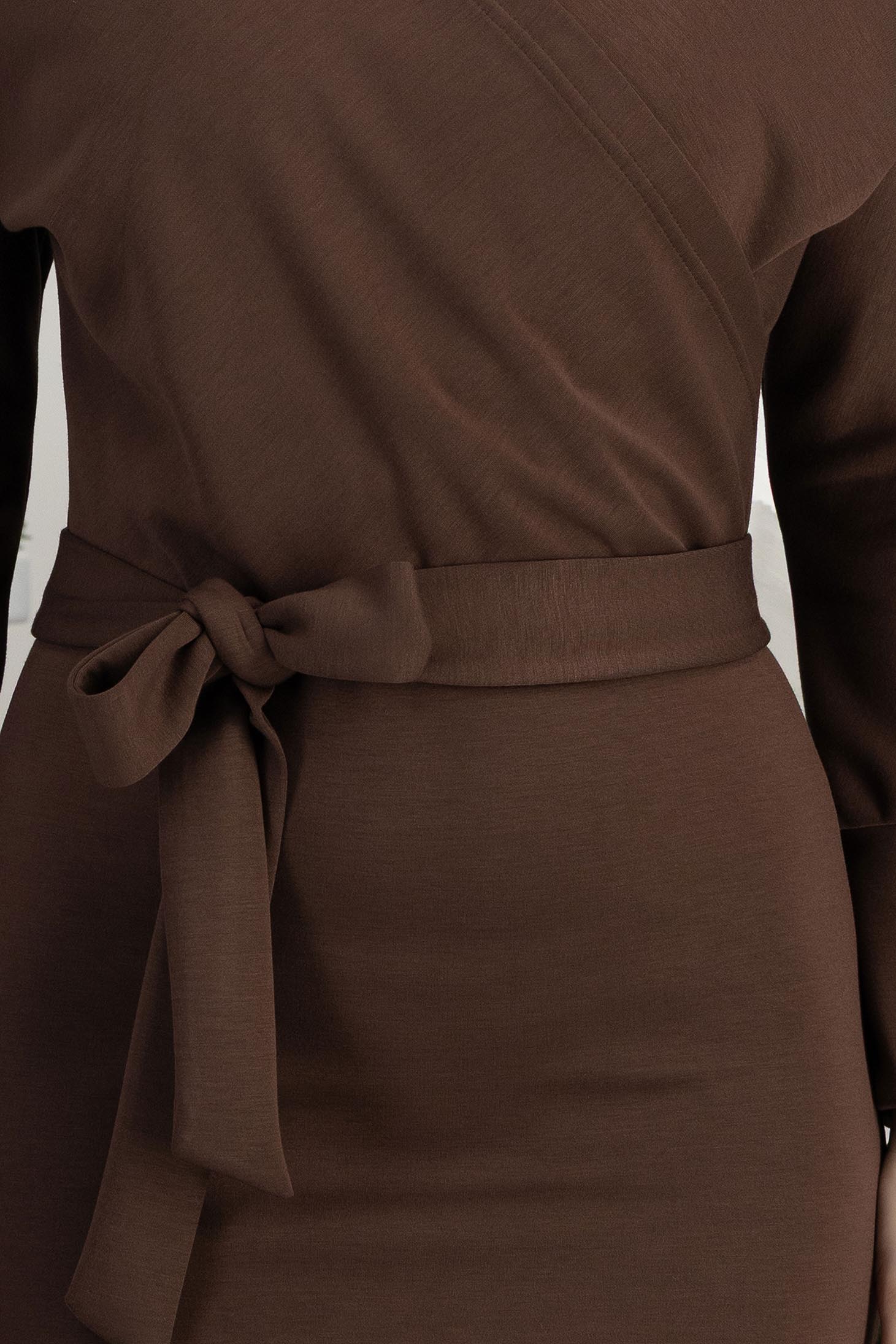 Rochie din modal maro midi tip creion cu decolteu petrecut - StarShinerS 4 - StarShinerS.ro