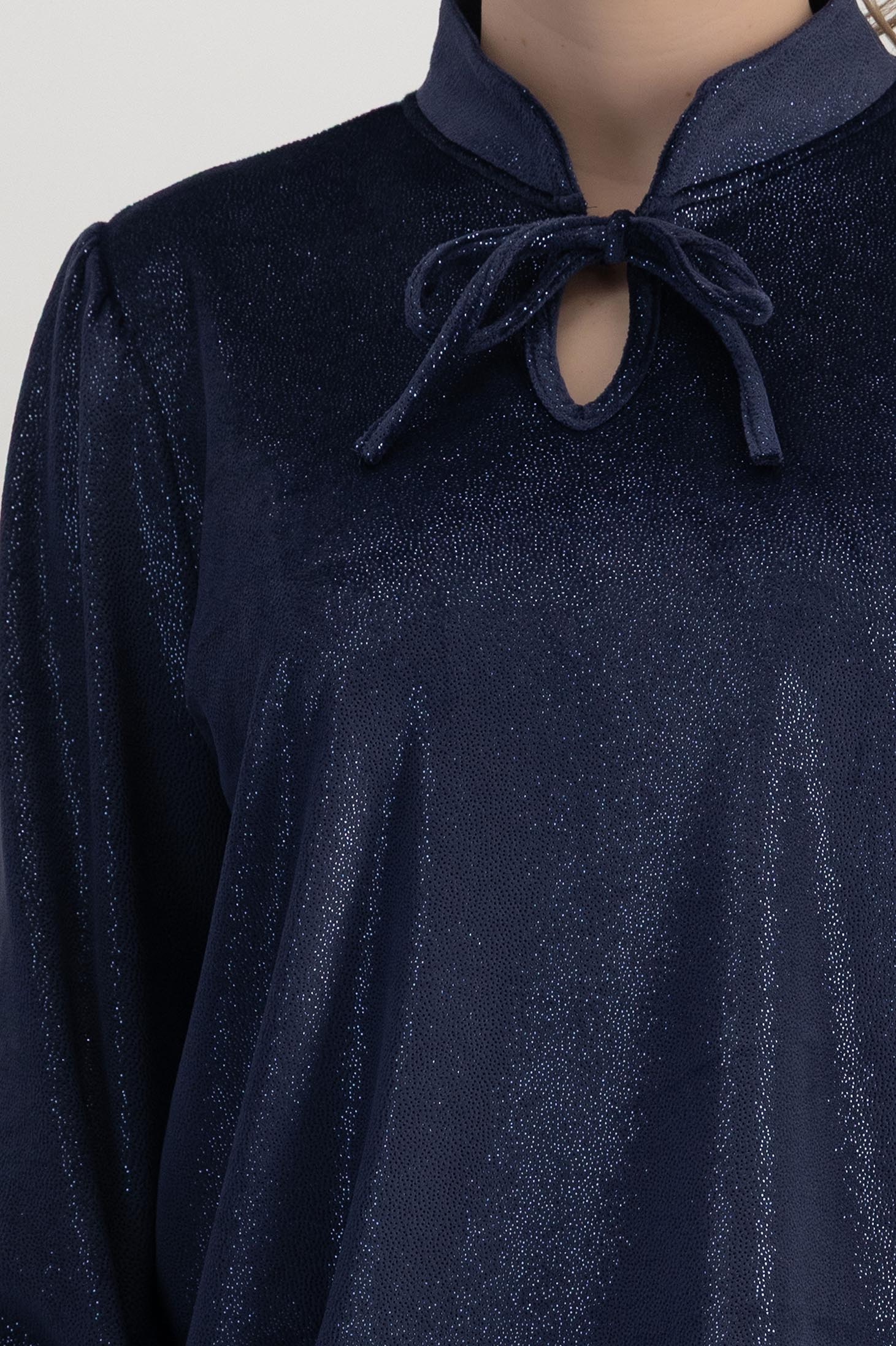 StarShinerS námořnická modrá dámská halenka široké samet 4 - StarShinerS.cz