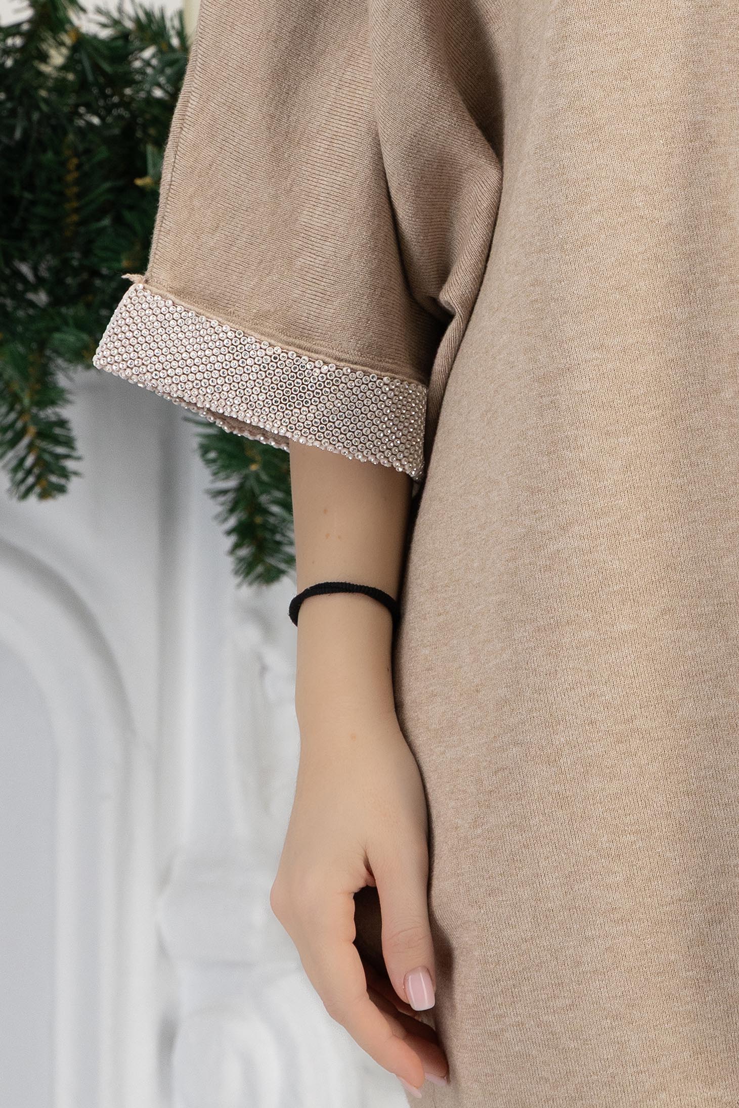 Bežový dámská halenka pletení široké 4 - StarShinerS.cz