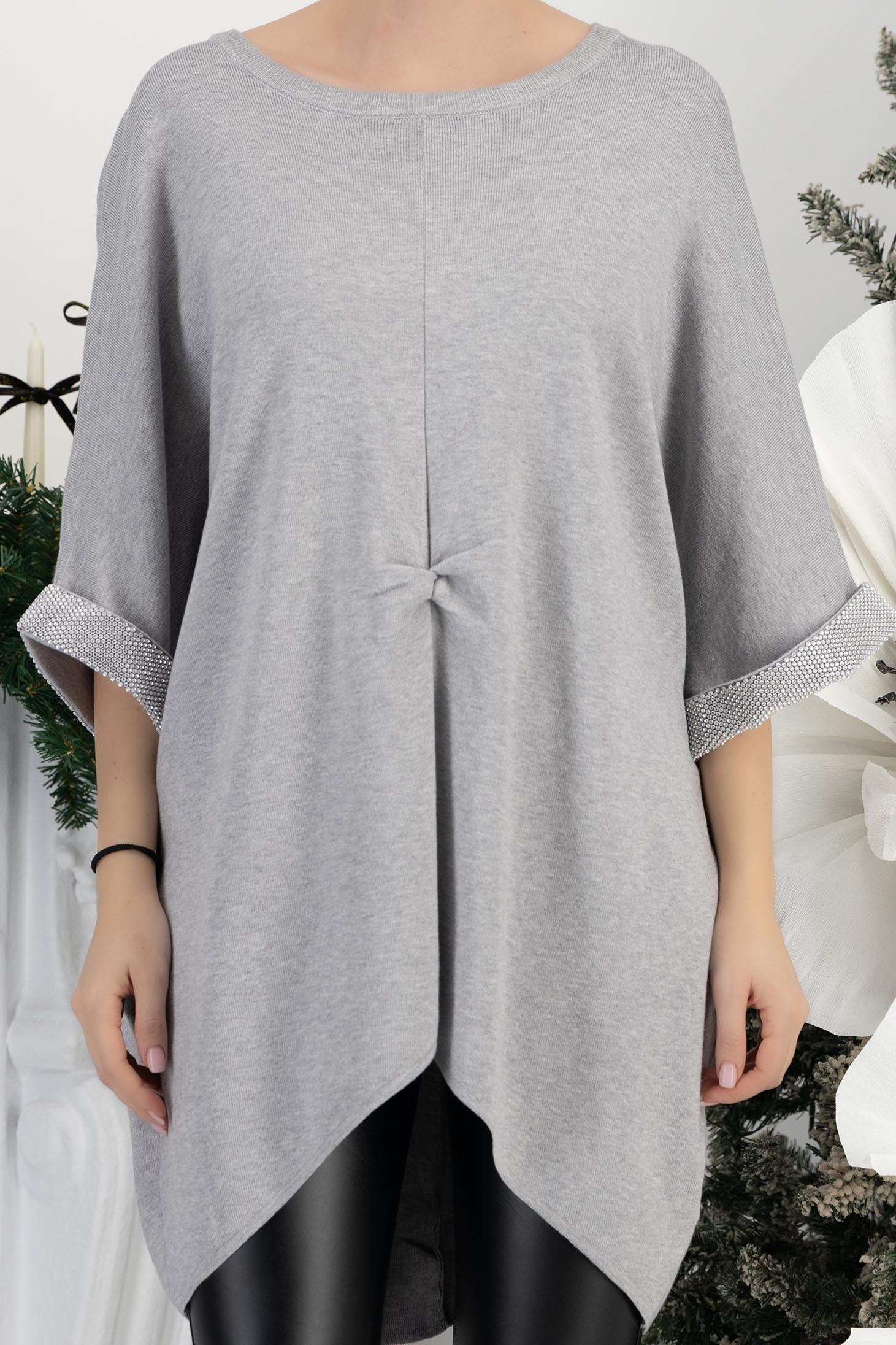 šedá dámská halenka pletení široké 5 - StarShinerS.cz
