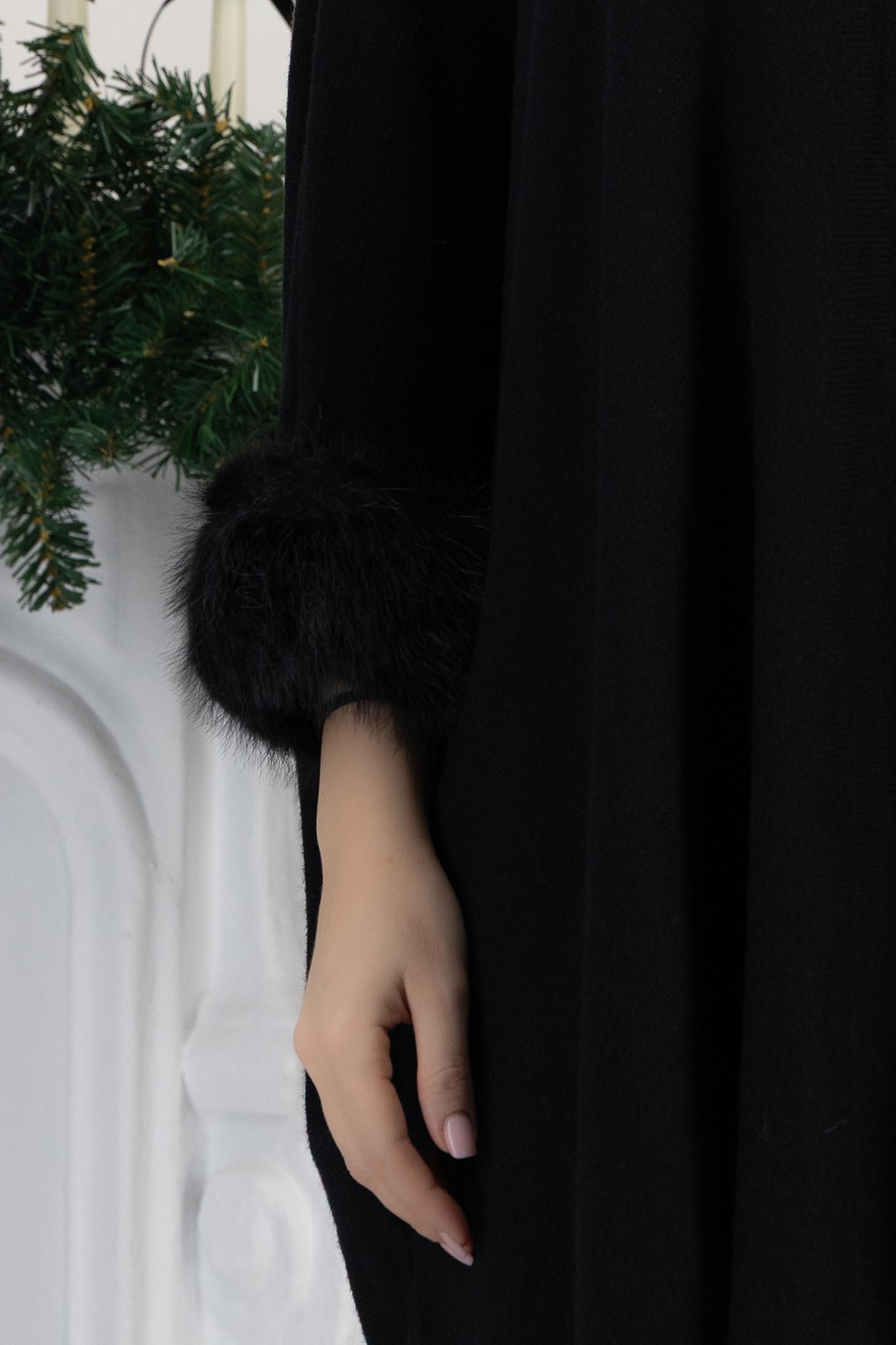 Crno bluza za žene širok pletenje 4 - StarShinerS.hr