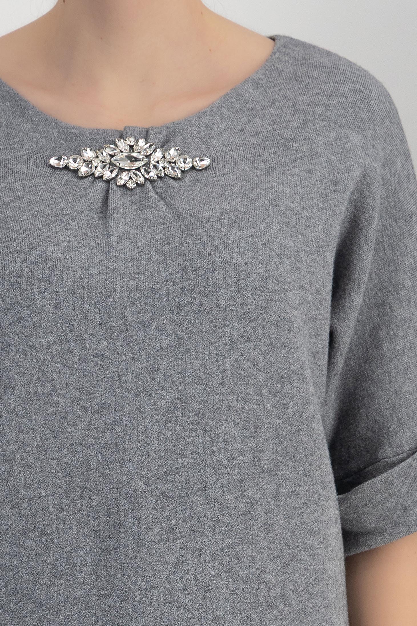 Siv haljina širok pletenje 4 - StarShinerS.hr