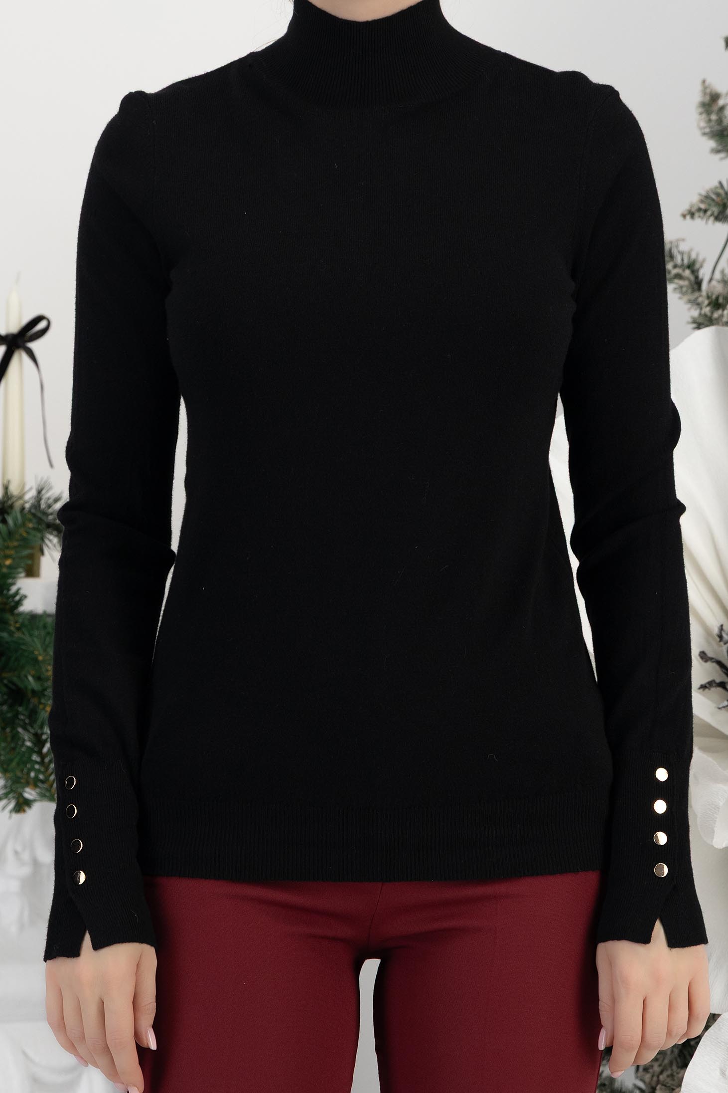 černá svetr pletení těsné 5 - StarShinerS.cz