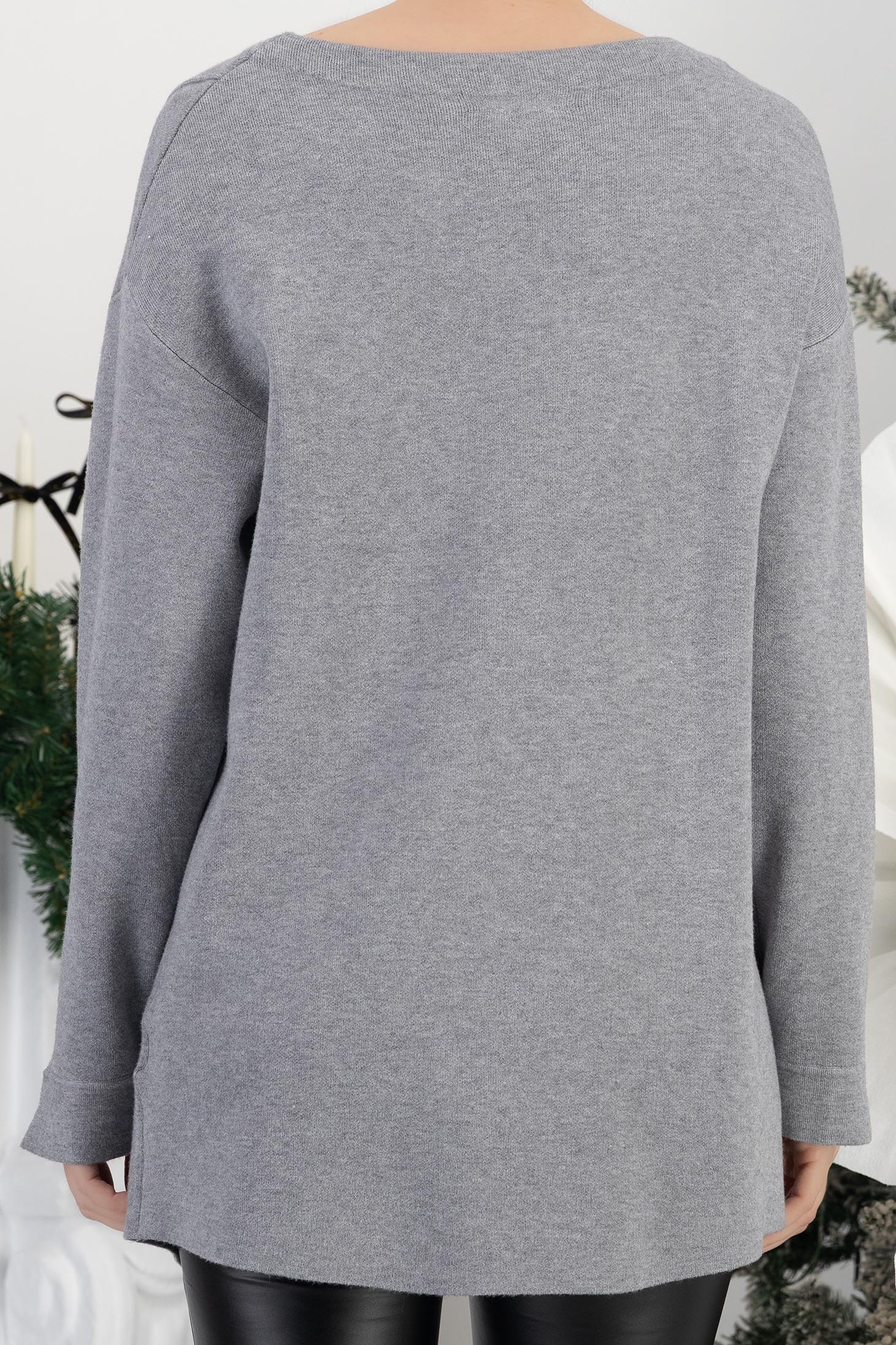 šedá svetr pletení široké 6 - StarShinerS.cz
