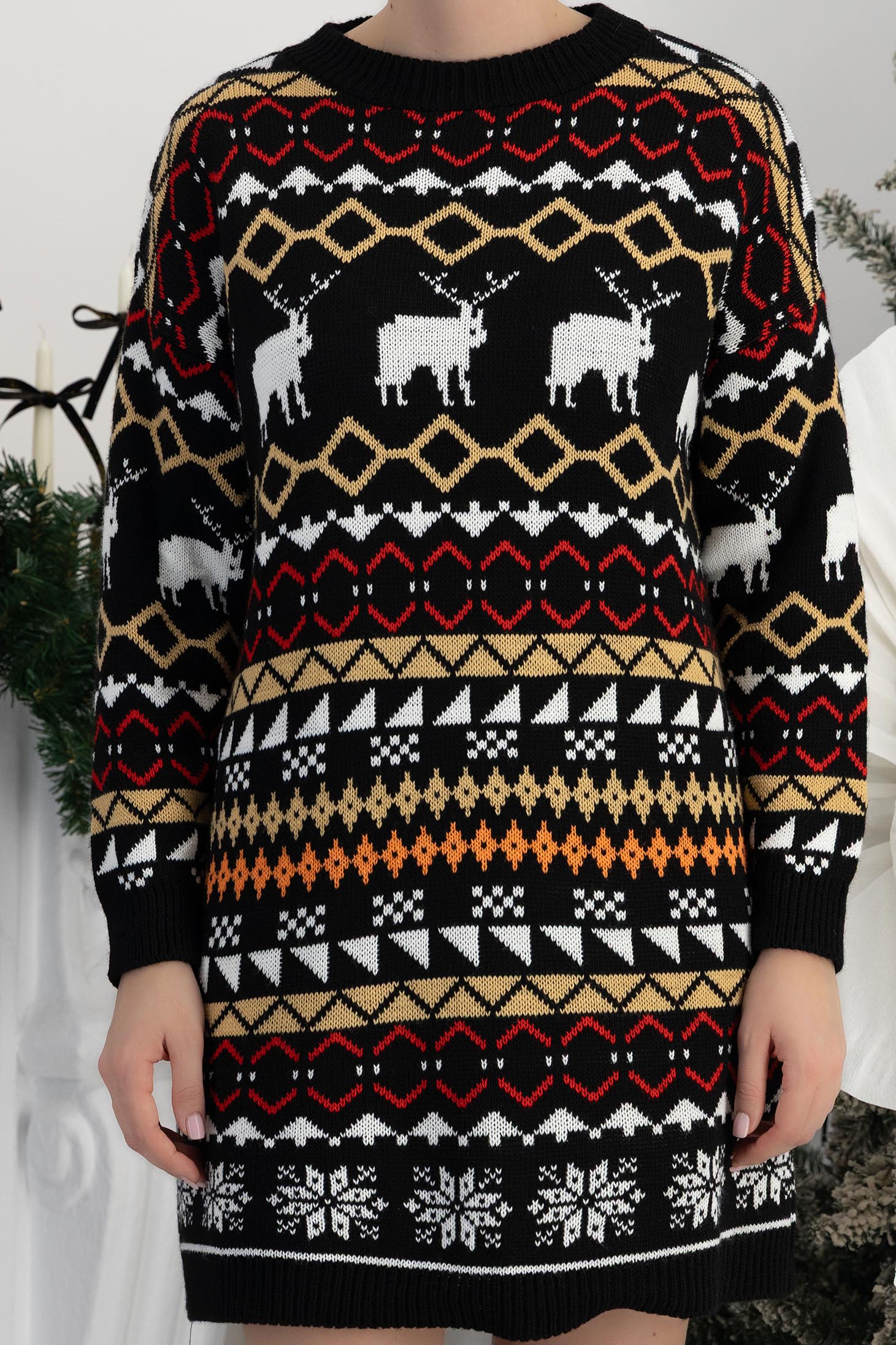 černá šaty široké pletení krátký 6 - StarShinerS.cz