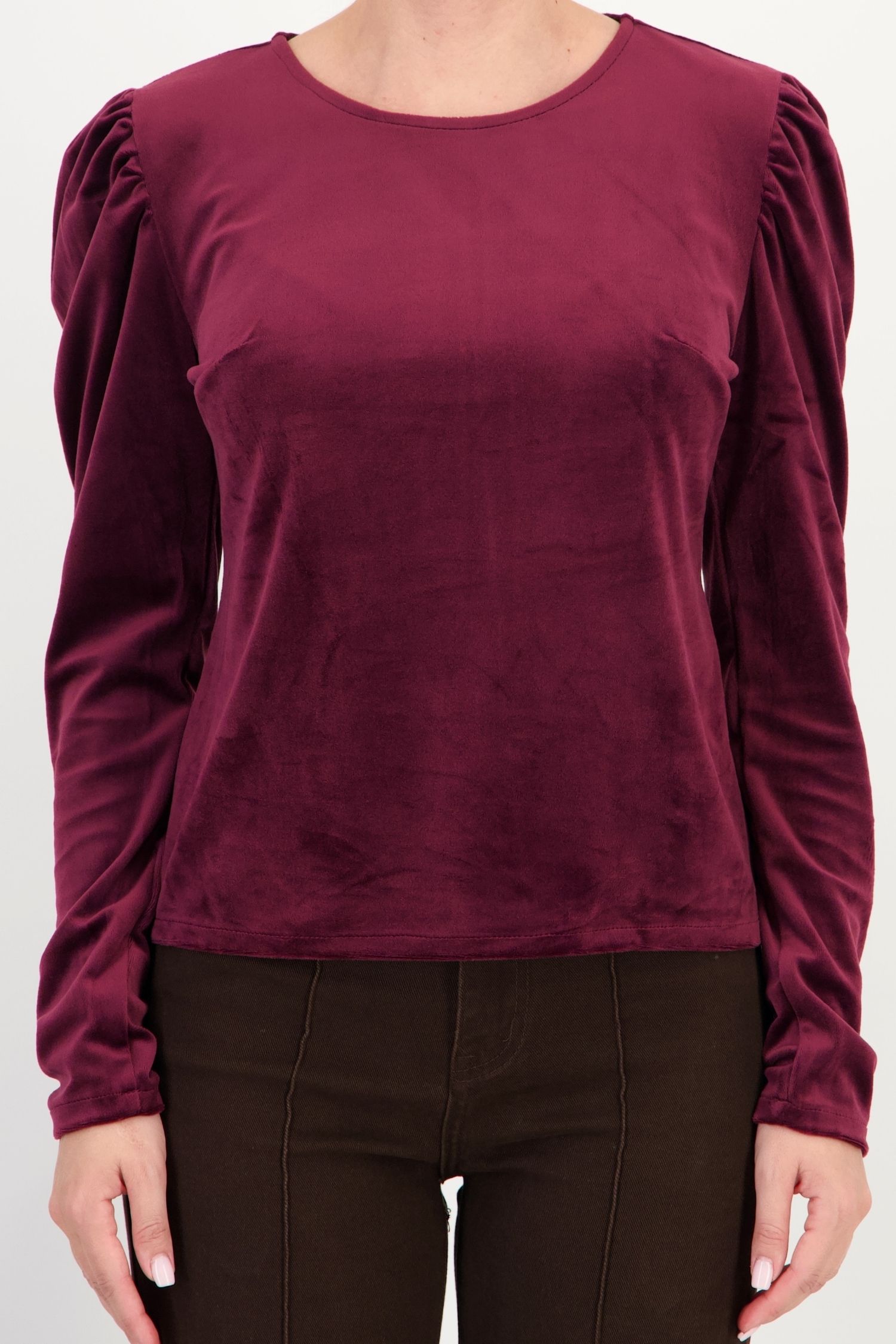 Bluza dama din catifea visinie umeri bufanti - StarShinerS 4 - StarShinerS.ro