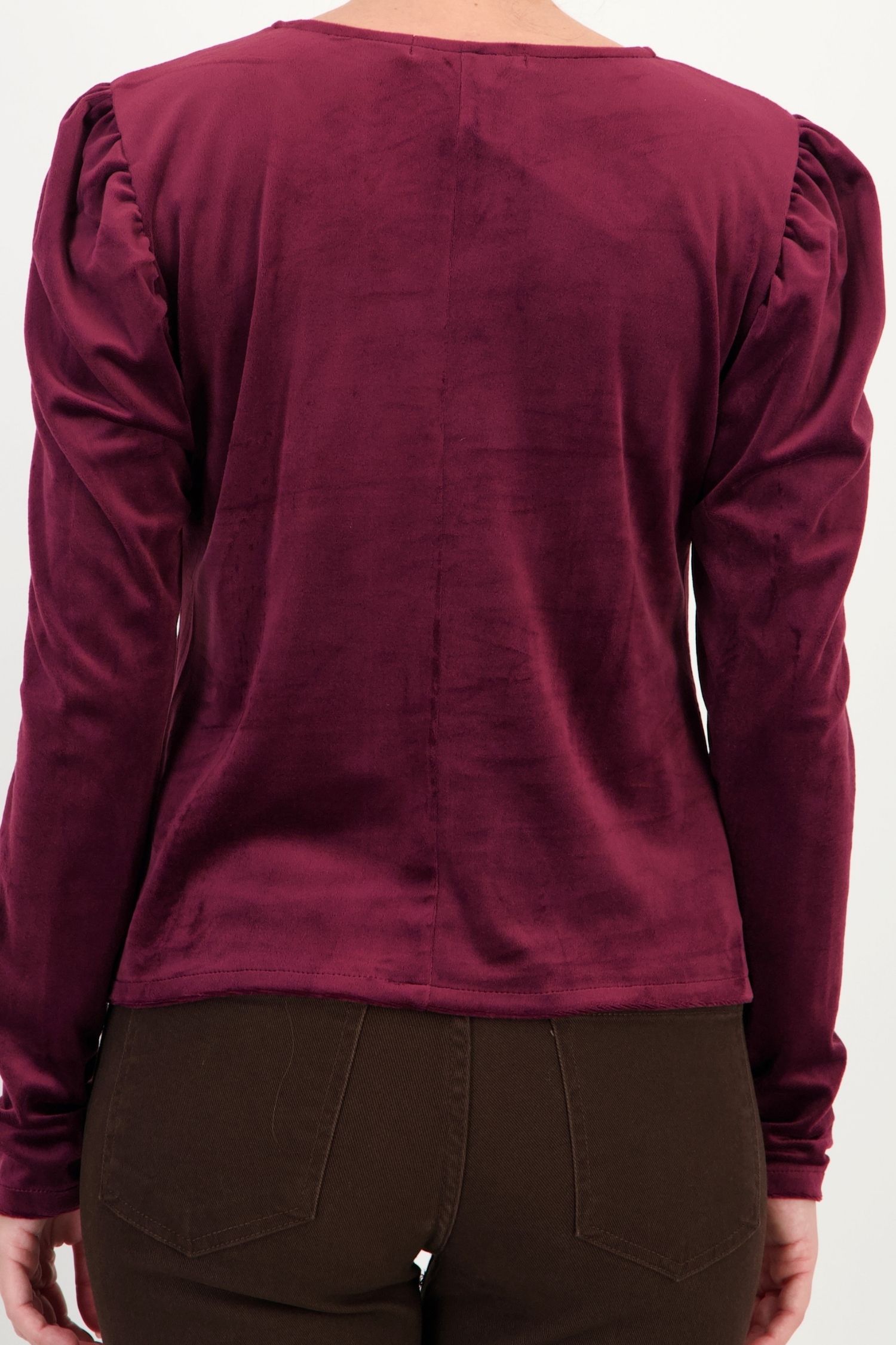 Bluza dama din catifea visinie umeri bufanti - StarShinerS 5 - StarShinerS.ro