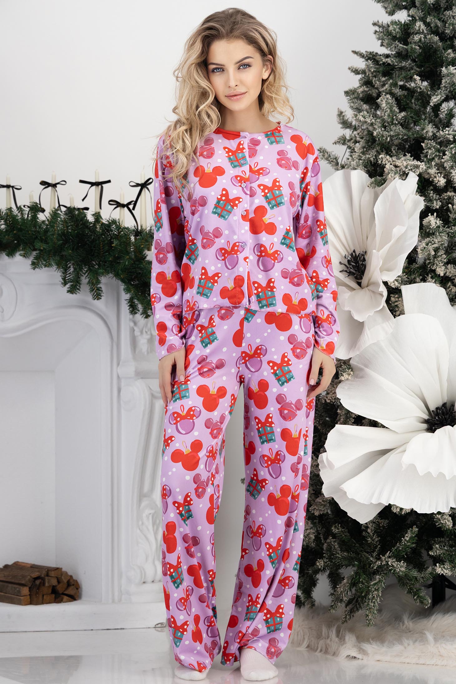 Ljubičast ženske pidžame viskoza dug 3 - StarShinerS.hr