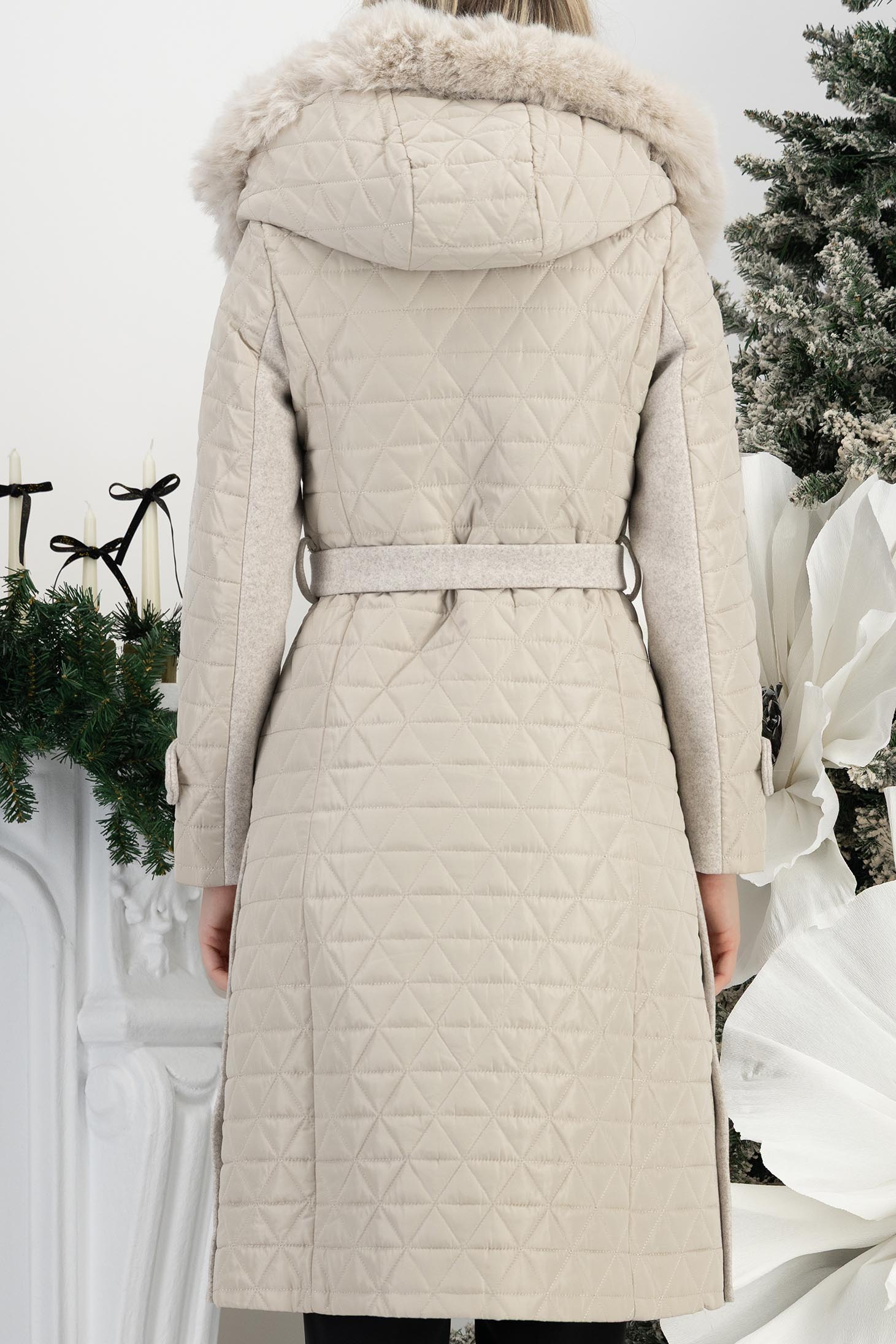 Krémová dámská bunda dlouhý 5 - StarShinerS.cz