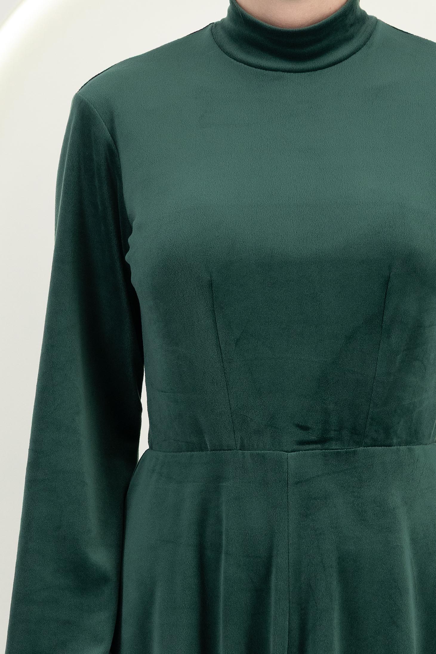 StarShinerS zelen haljina clos s elastičnom u struku baršun 4 - StarShinerS.hr