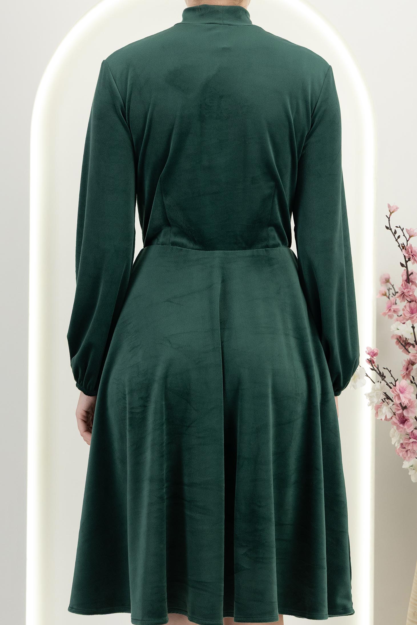 StarShinerS zelen haljina clos s elastičnom u struku baršun 6 - StarShinerS.hr