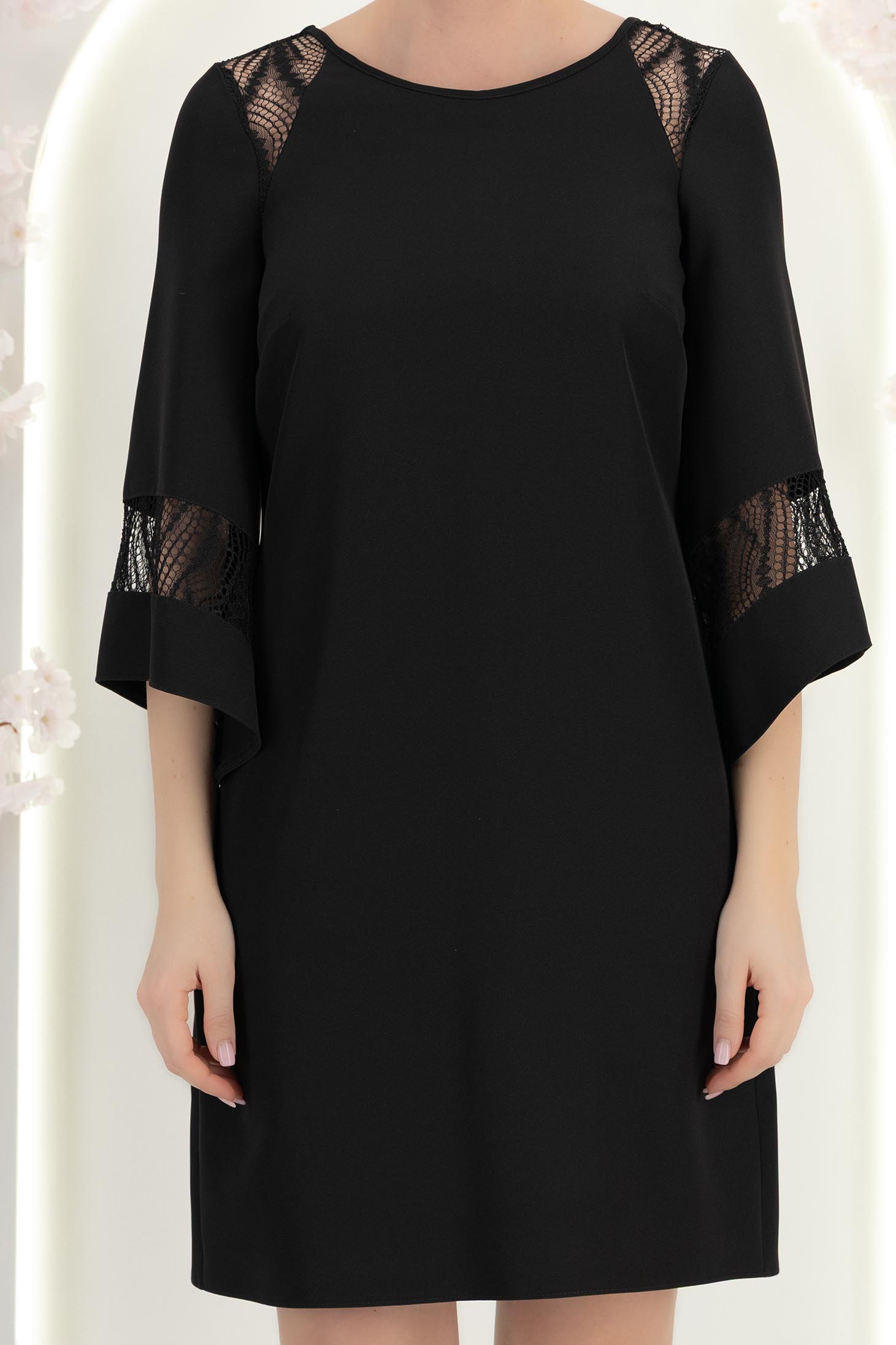 StarShinerS crno haljina tkanine kratak ravno 5 - StarShinerS.hr