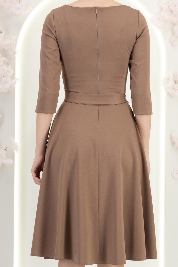 StarShinerS bež haljina cloche midi jersey 6 - StarShinerS.hr