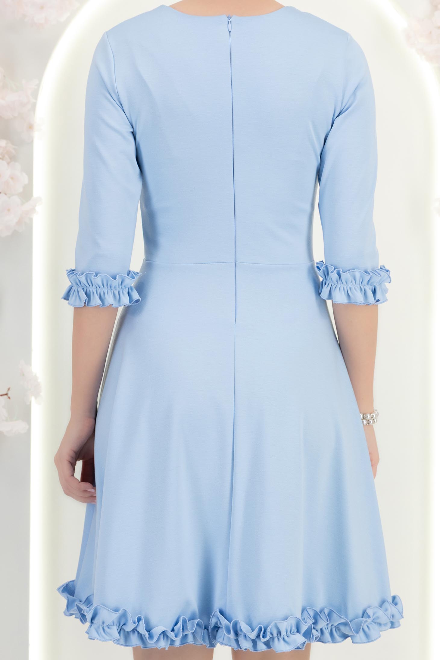 StarShinerS světle modrá šaty zvonový skleník krátký jersey 6 - StarShinerS.cz