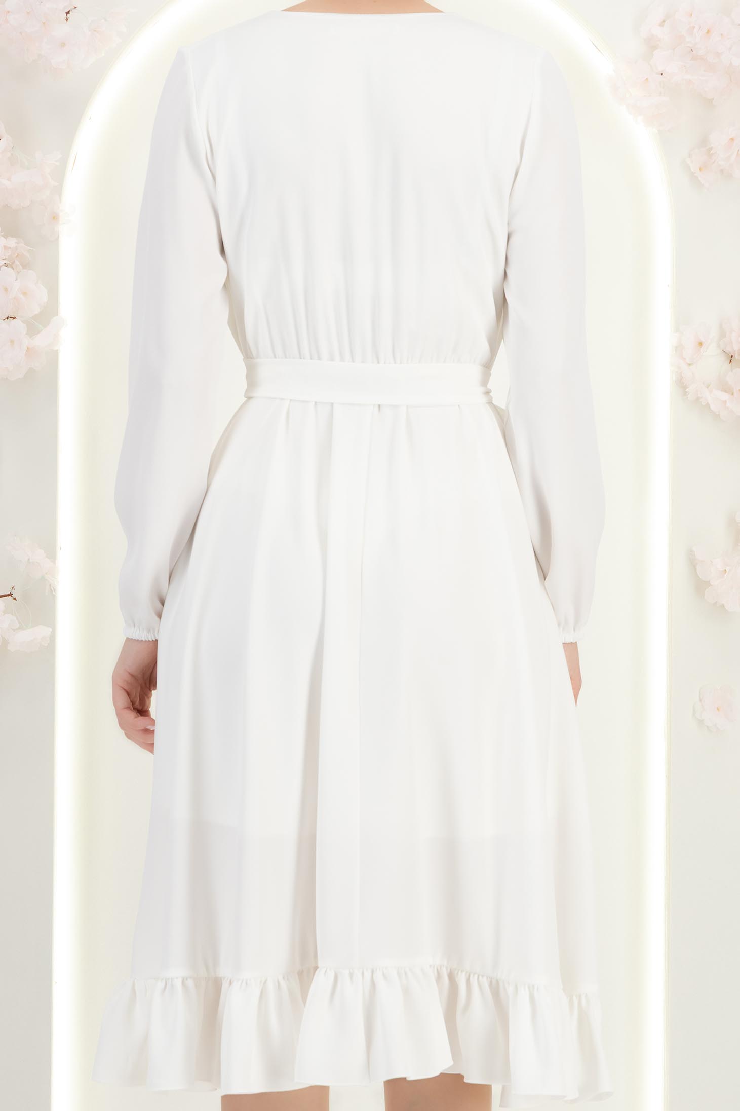 Ivoire ruha - StarShinerS harang alakú gumirozott derékrésszel könnyed midi 6 - StarShinerS.hu