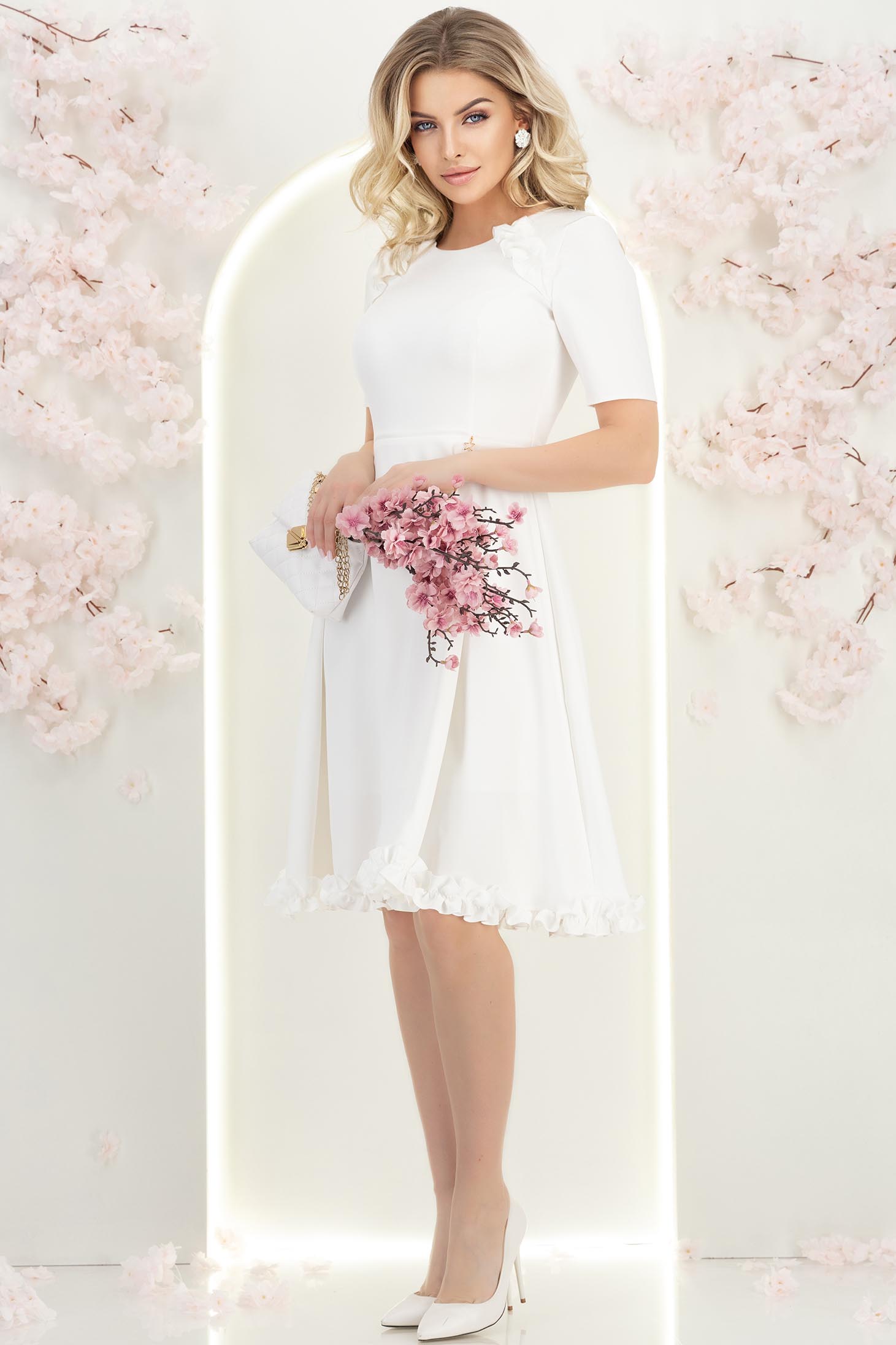 Ivoire ruha - StarShinerS harang térdig érő rugalmas szövet 3 - StarShinerS.hu