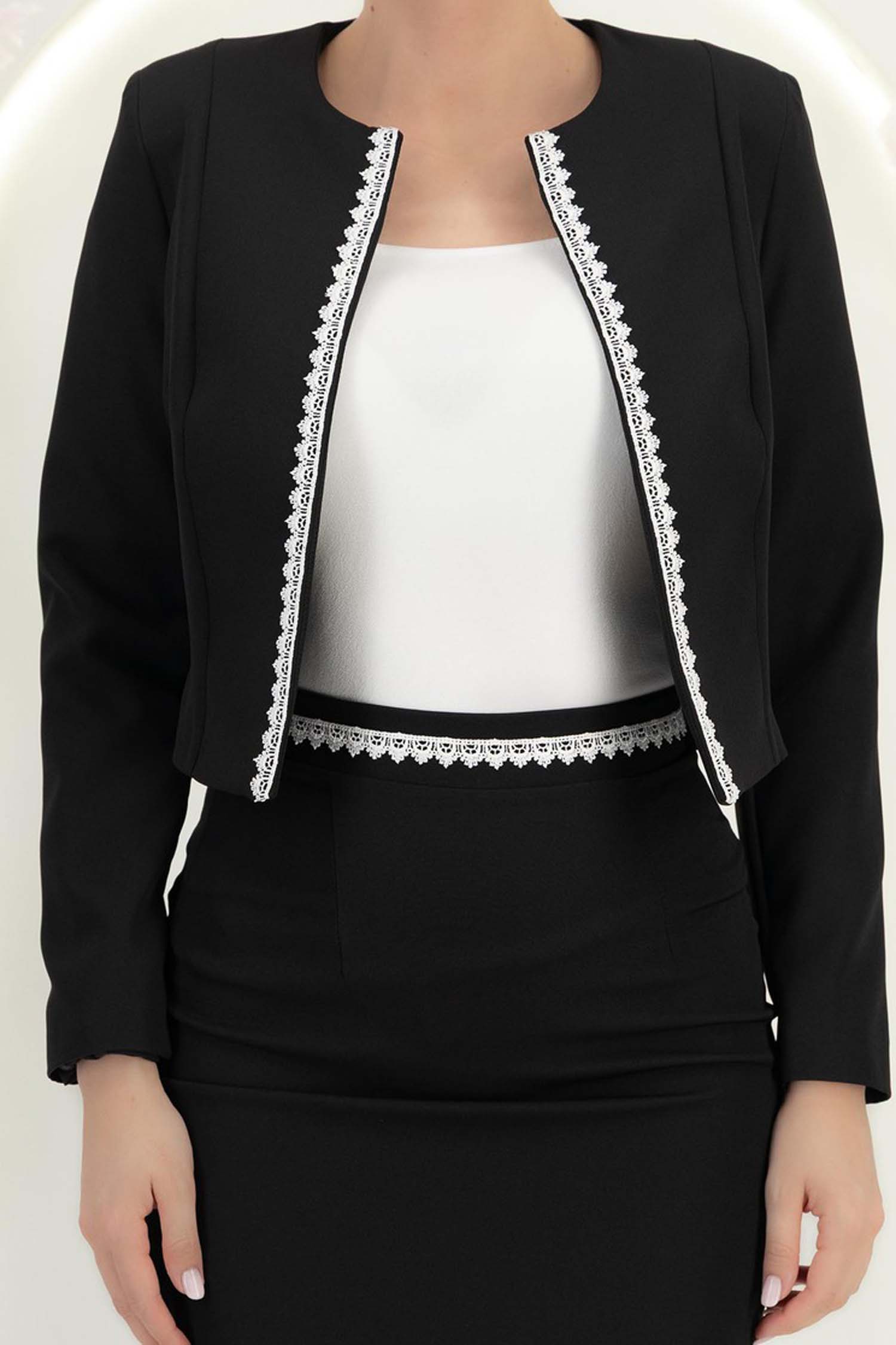 StarShinerS černá blejzry dámská rovná elastická látka 6 - StarShinerS.cz