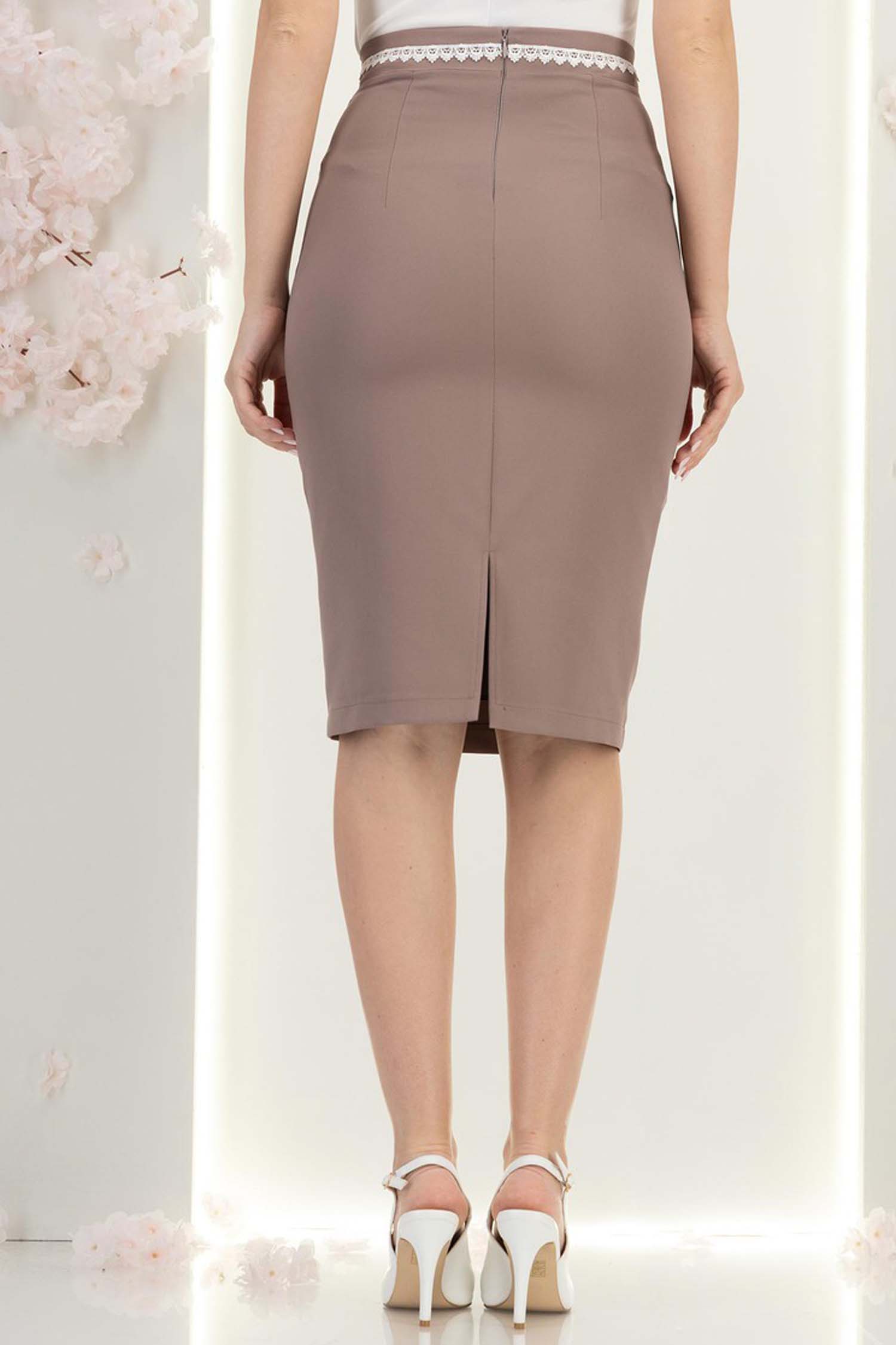 StarShinerS cappuccina sukně typ tužky po kolena elastická látka 5 - StarShinerS.cz