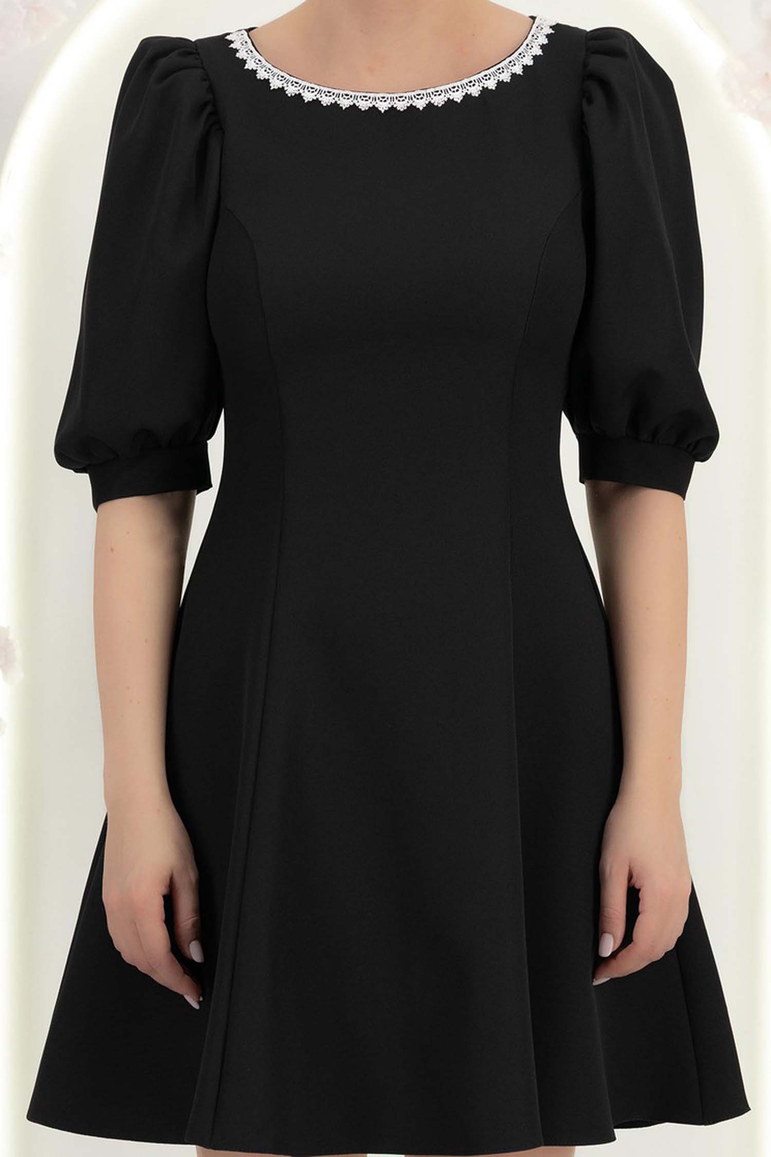 StarShinerS černá šaty zvonový skleník krátký elastická látka 7 - StarShinerS.cz