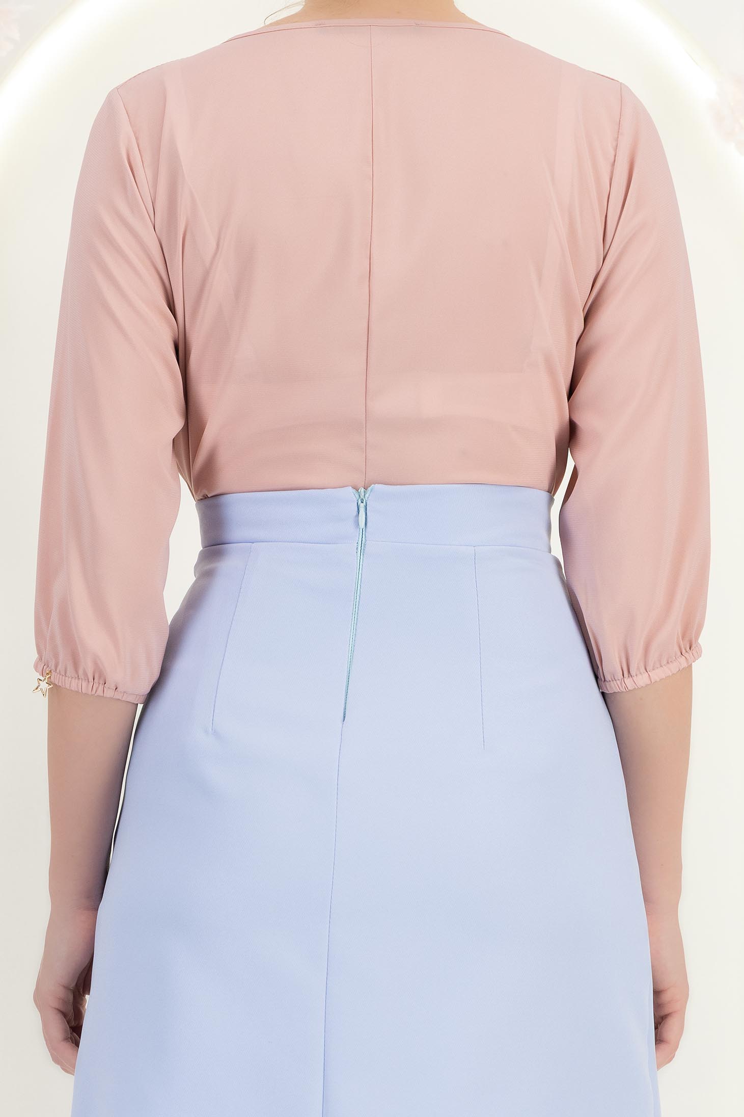 StarShinerS růžový prášek dámská halenka široké tekutý materiál 7 - StarShinerS.cz