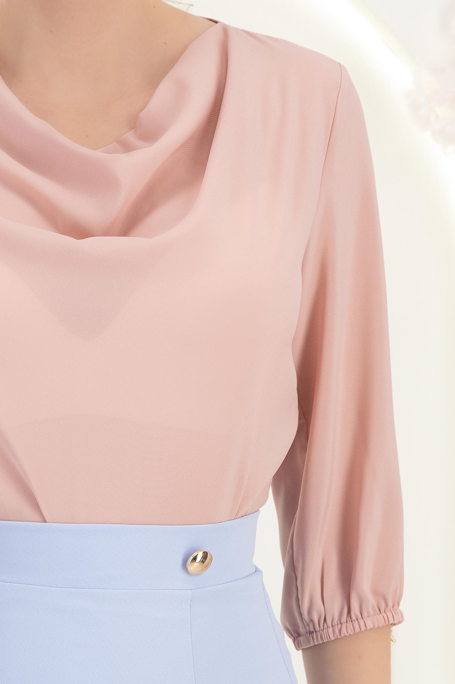 StarShinerS růžový prášek dámská halenka široké tekutý materiál 5 - StarShinerS.cz