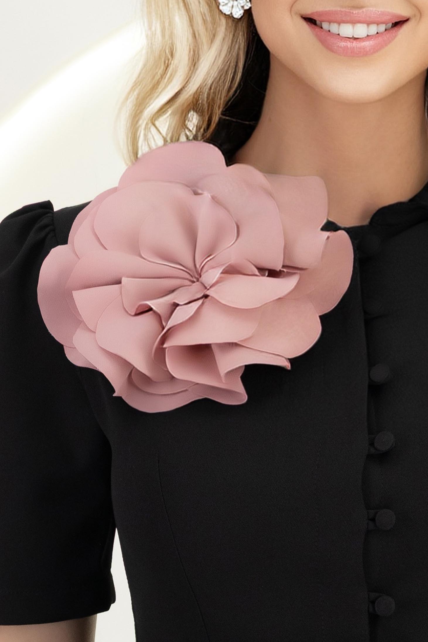 Brosa florala maxi din stofa elastica roz pudra- StarShinerS 2 - StarShinerS.ro