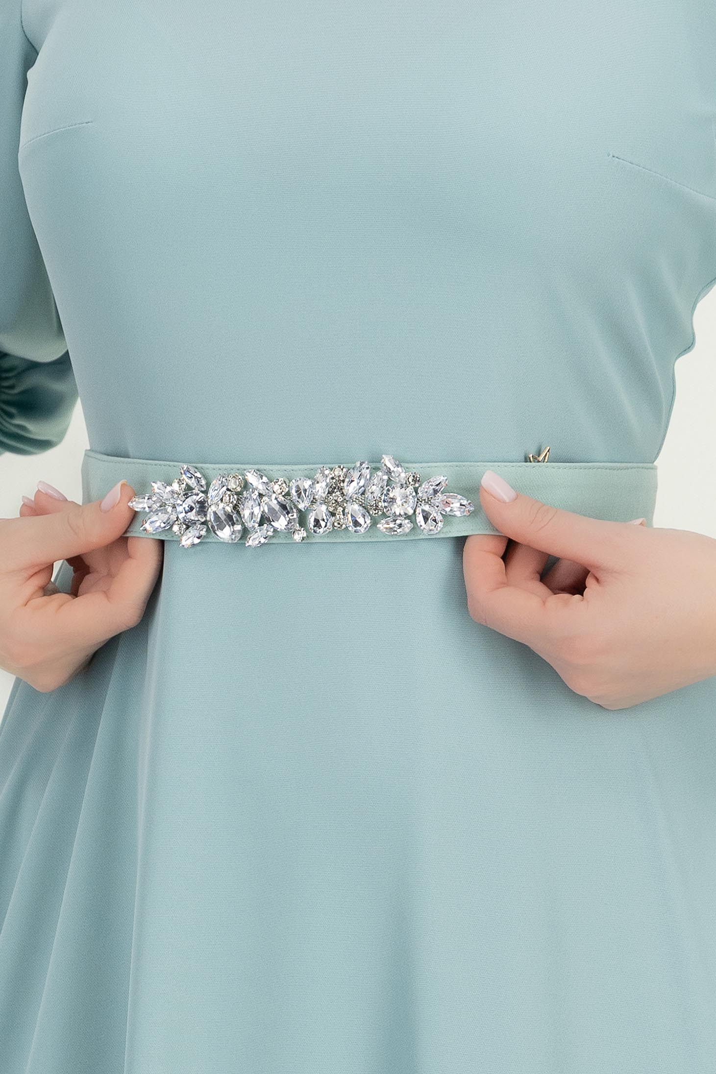 Cordon decorativ din stofa mint cu pietre strass - StarShinerS 4 - StarShinerS.ro