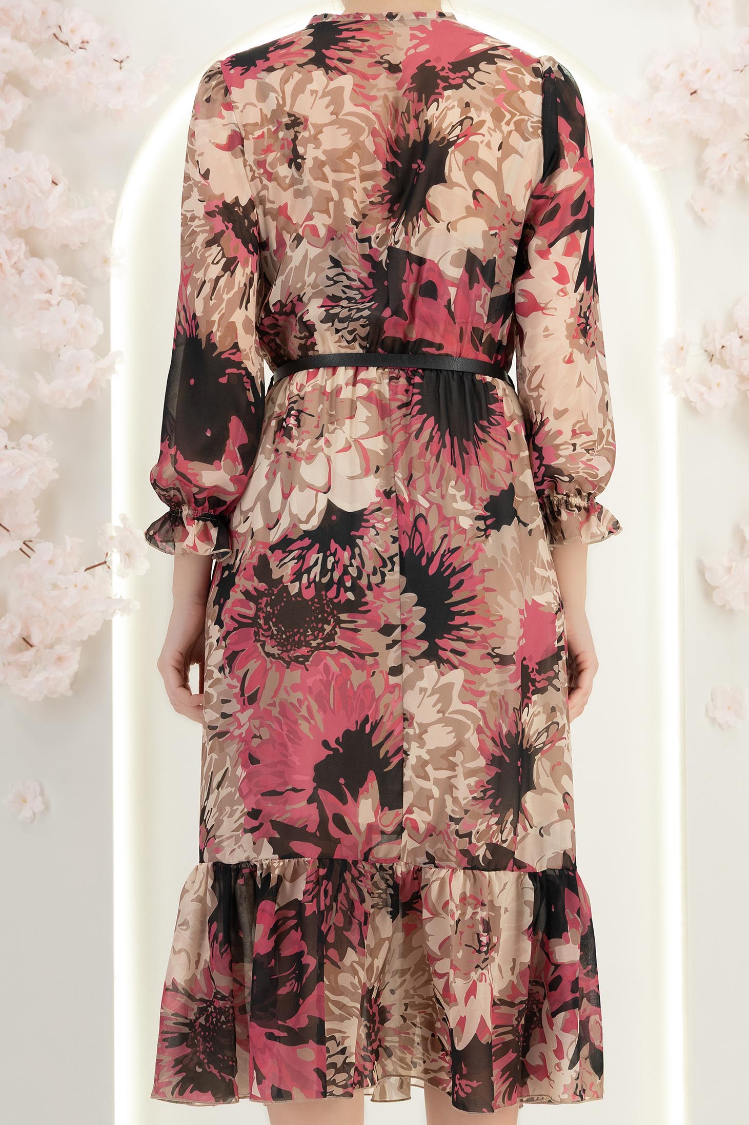 StarShinerS šaty zapínání v pase na gumu přes koleno viscoza 6 - StarShinerS.cz