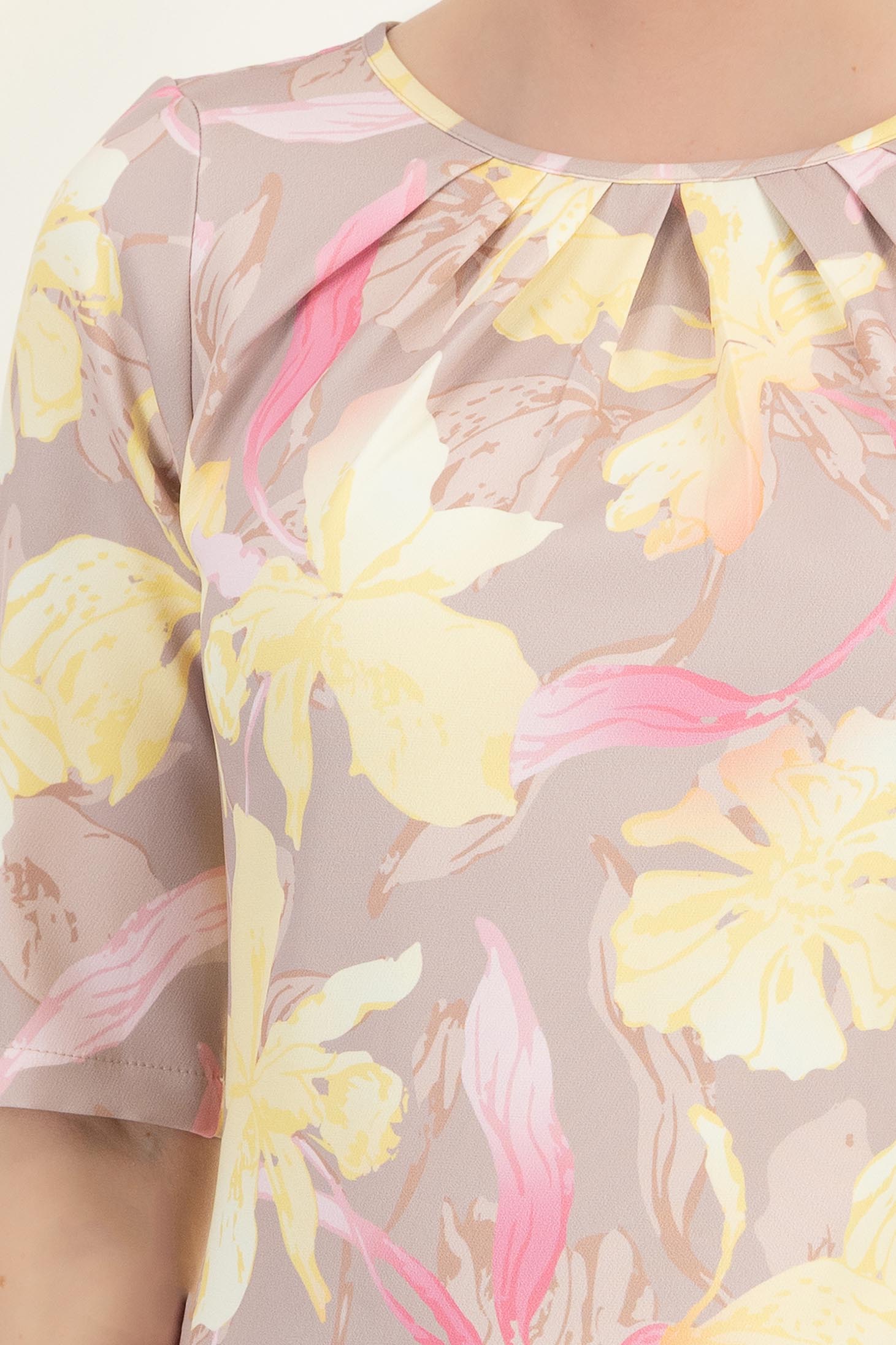 Sárga ruha - StarShinerS rövid egyenes rugalmas szövet 4 - StarShinerS.hu