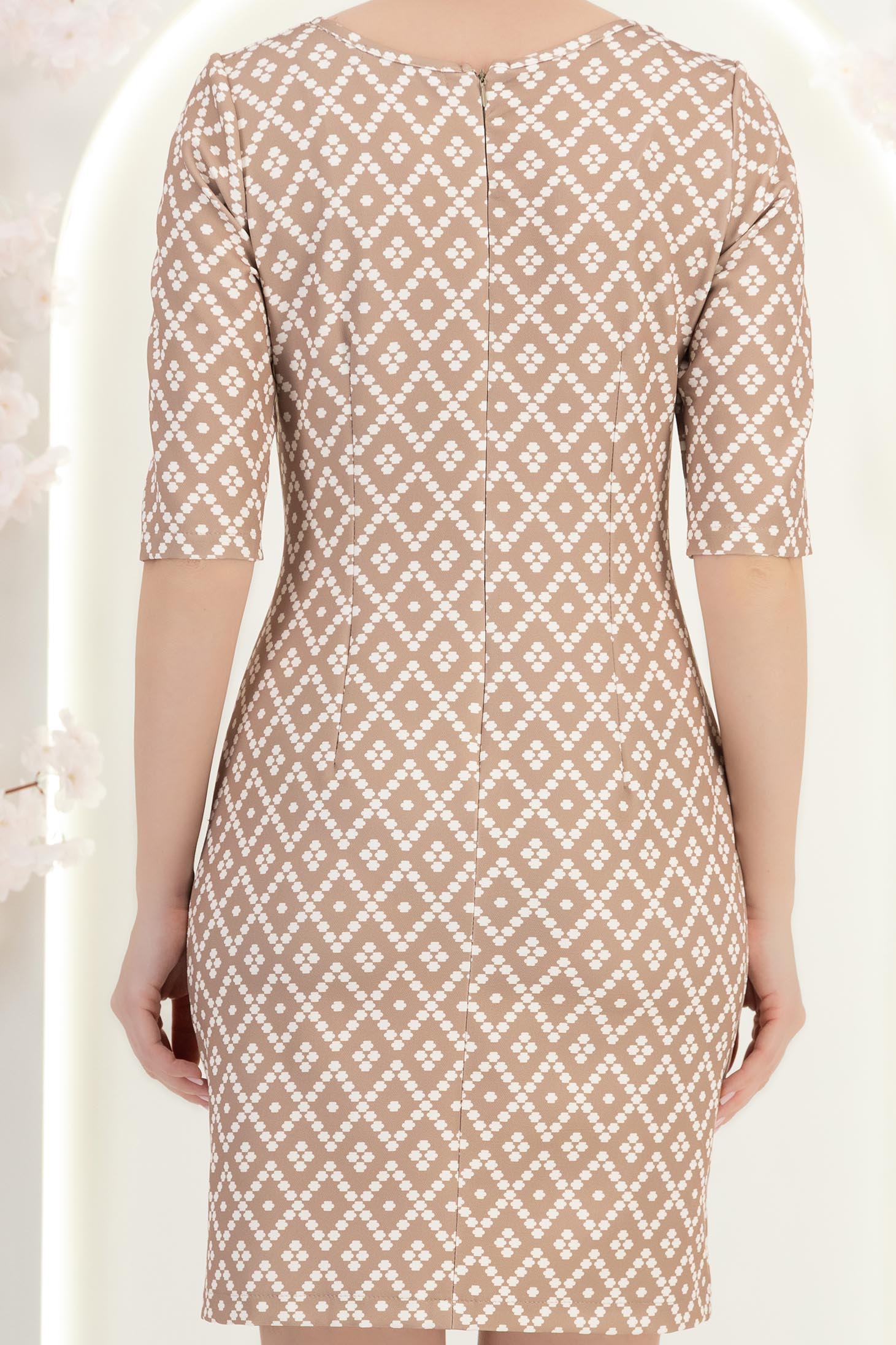 StarShinerS bež haljina kratak ravno tkanine 6 - StarShinerS.hr