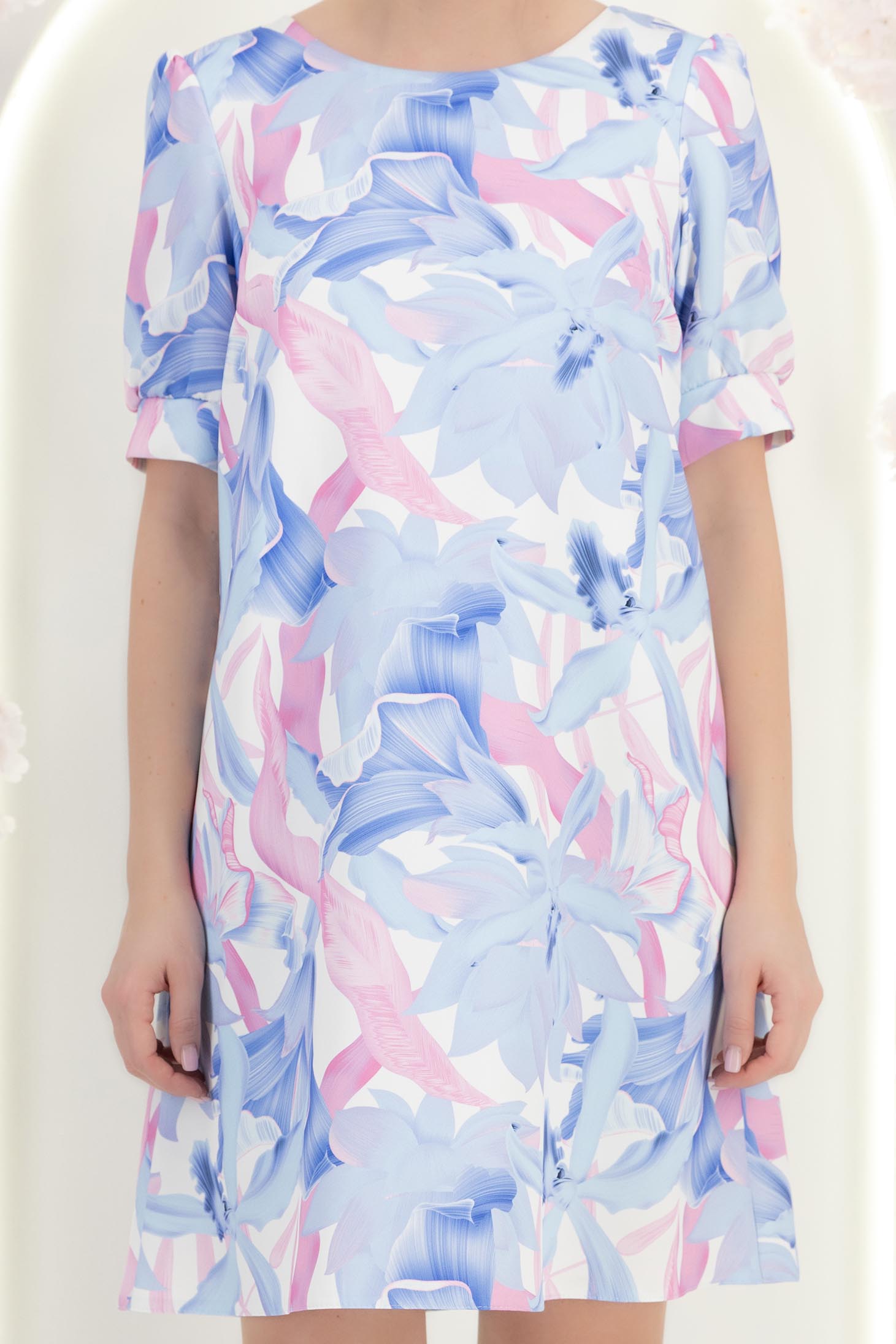 Világoskék ruha - StarShinerS rugalmas szövet rövid bő szabású 6 - StarShinerS.hu