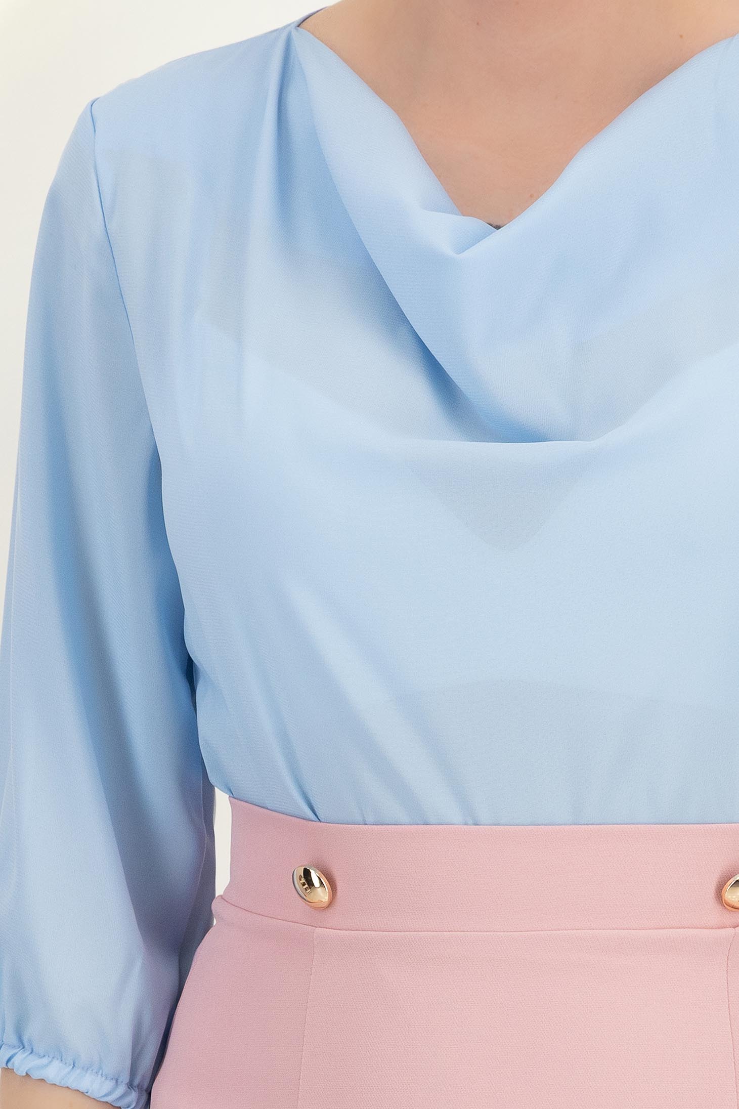 StarShinerS světle modrá dámská halenka široké tekutý materiál 4 - StarShinerS.cz