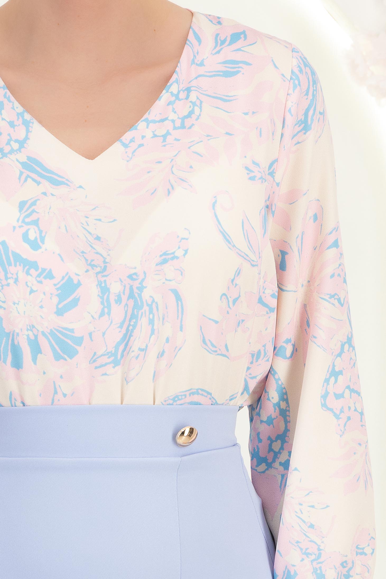 StarShinerS růžová dámská halenka široké viscoza 4 - StarShinerS.cz