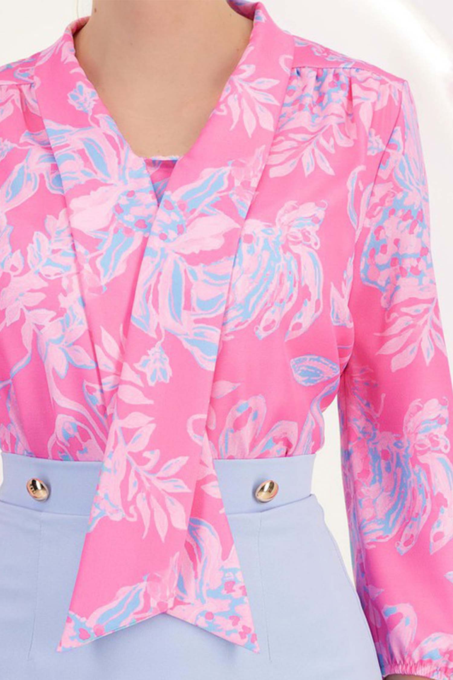 StarShinerS roza bluza za žene širok viskoza 4 - StarShinerS.hr