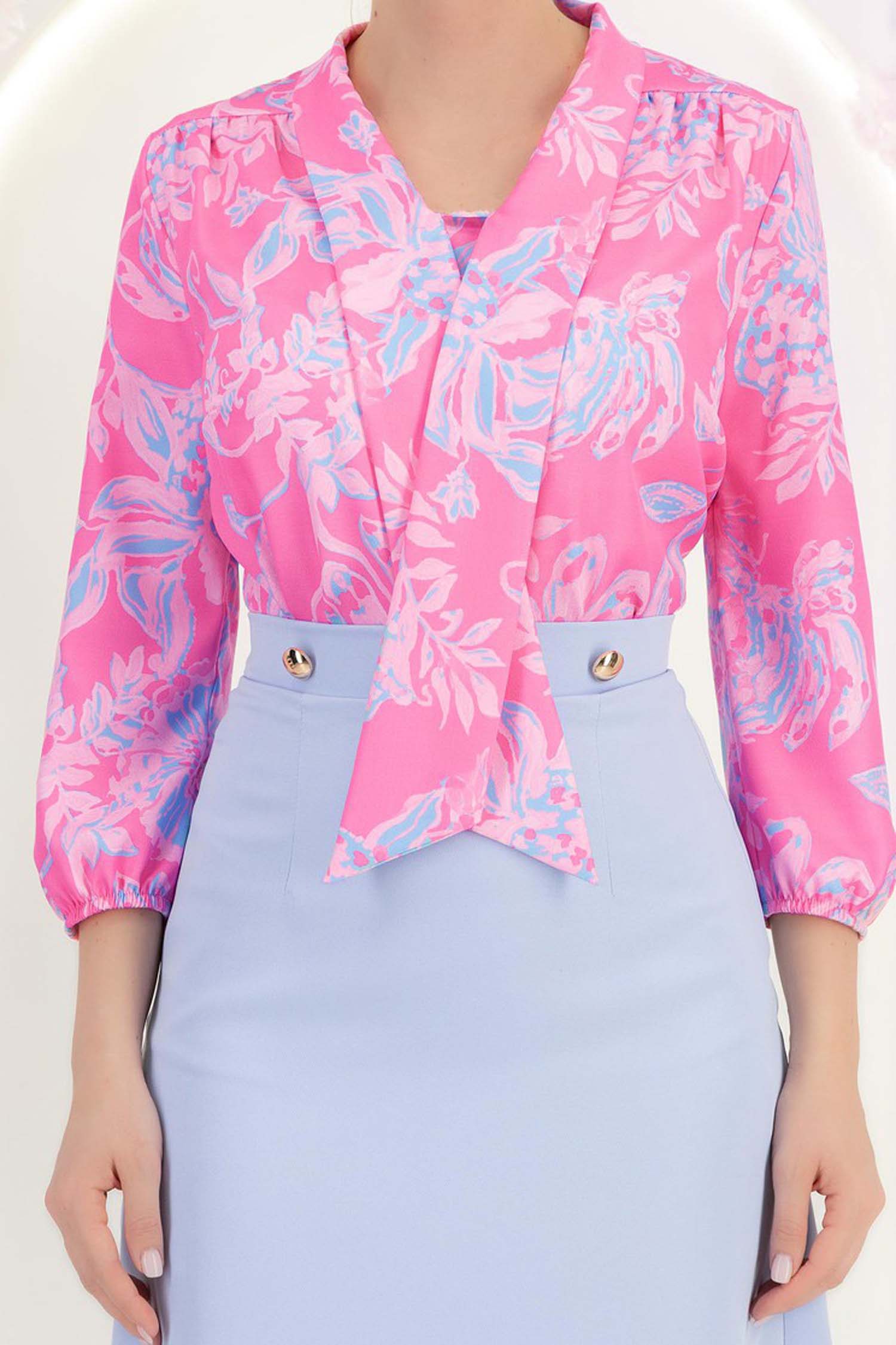 StarShinerS roza bluza za žene širok viskoza 5 - StarShinerS.hr