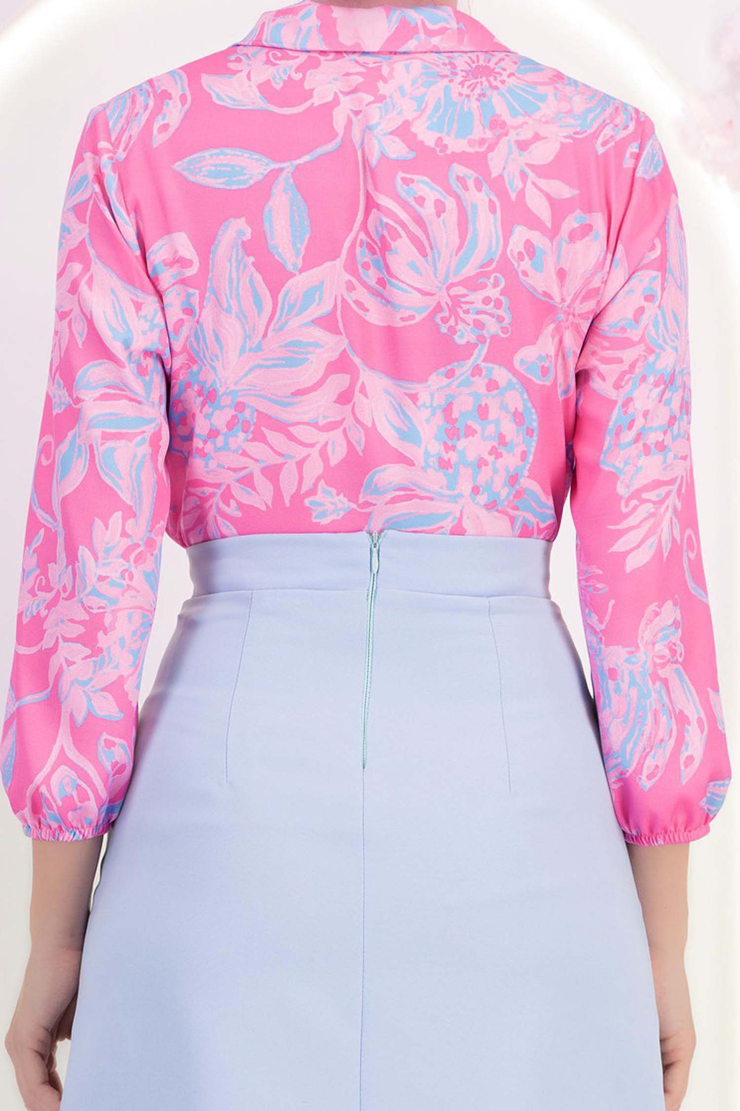 StarShinerS roza bluza za žene širok viskoza 6 - StarShinerS.hr