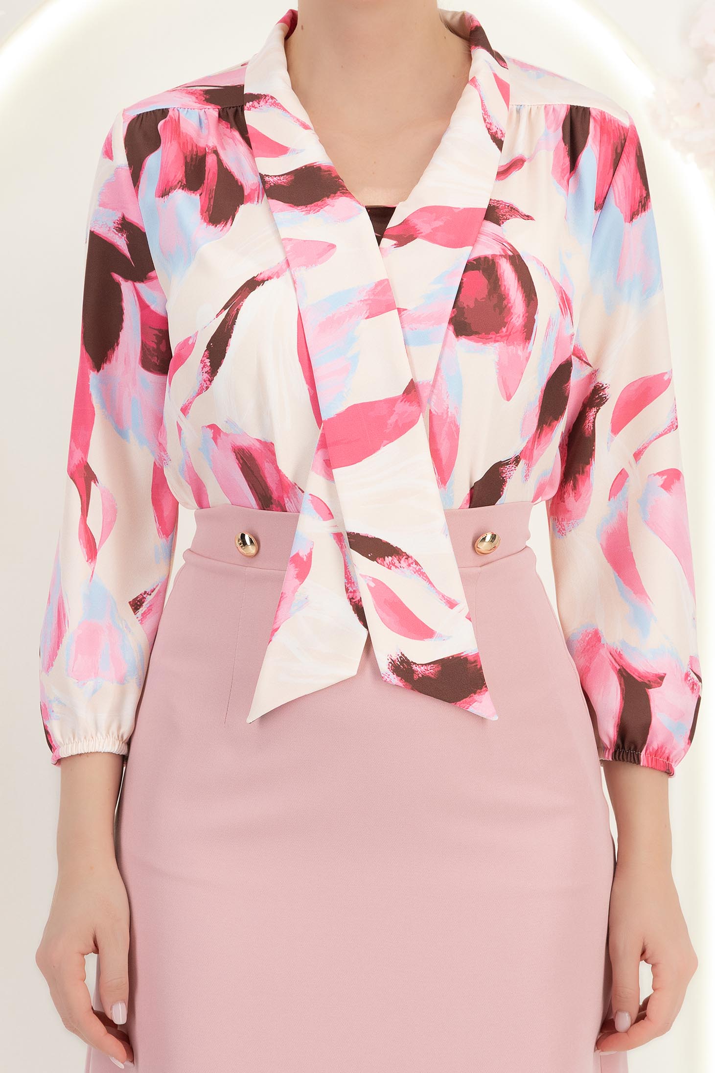 StarShinerS růžová dámská halenka široké viscoza 5 - StarShinerS.cz