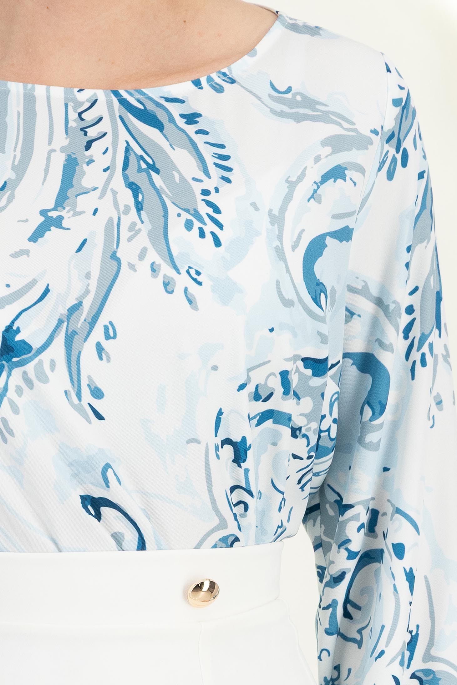 Bluza dama din  viscoza albastra-deschis cu croi larg si maneci bufante - StarShinerS 5 - StarShinerS.ro